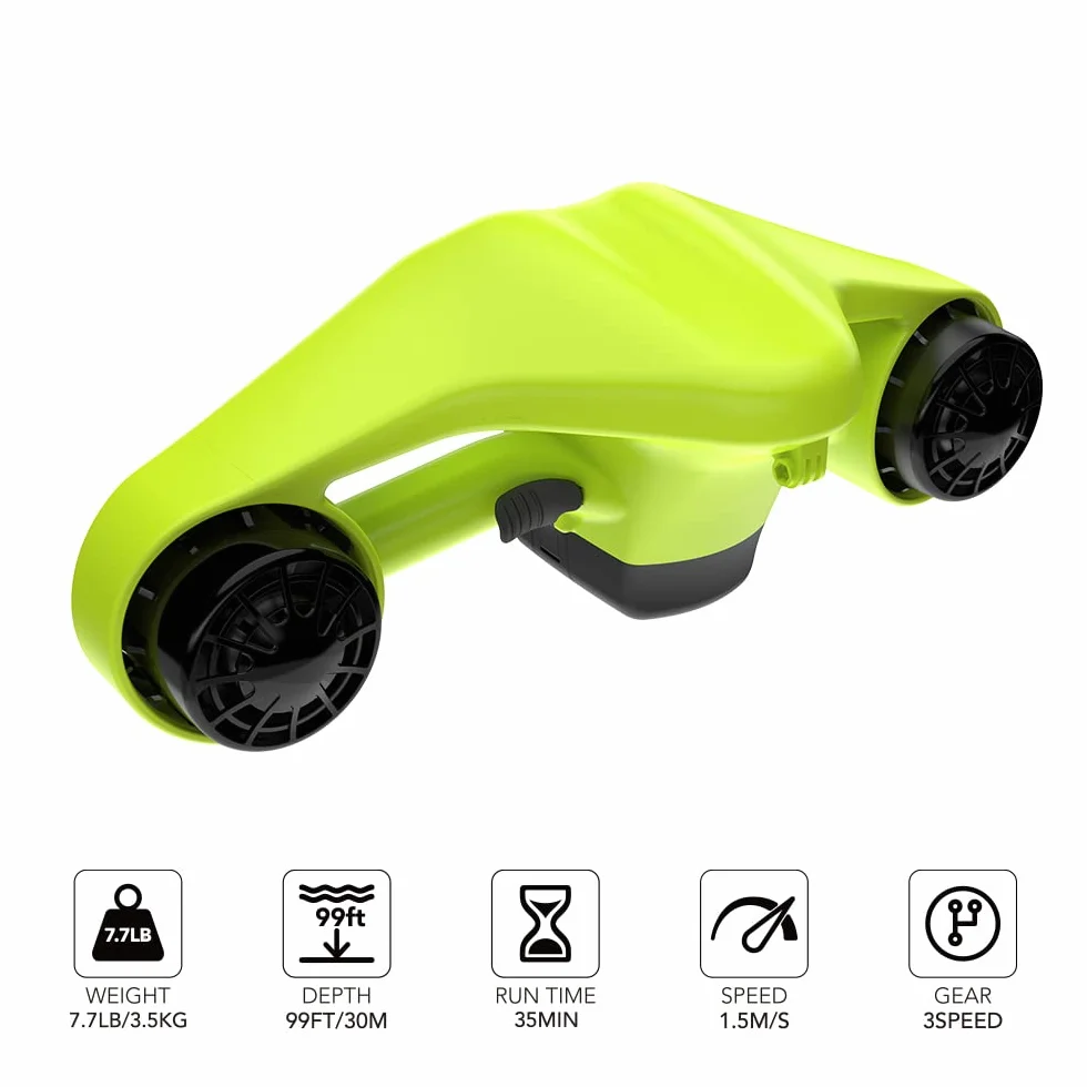 Asiwo Scooter sous-marin avec support pour caméra d'action, deux moteurs étanche