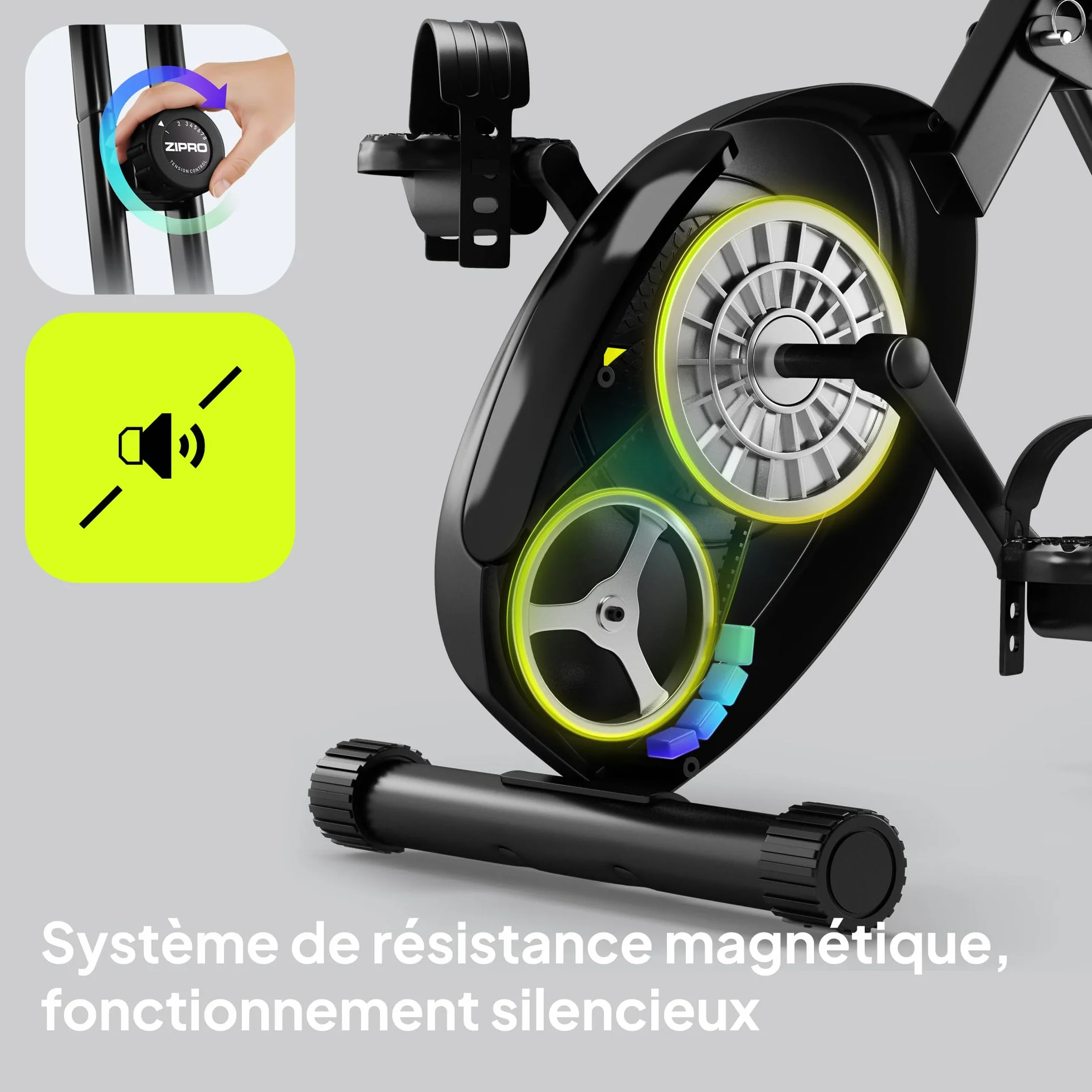 ZIPRO Eclipse X Velo d'Appartement Pliable Elliptique Cardio Training Connecté Magnétique Silencieux