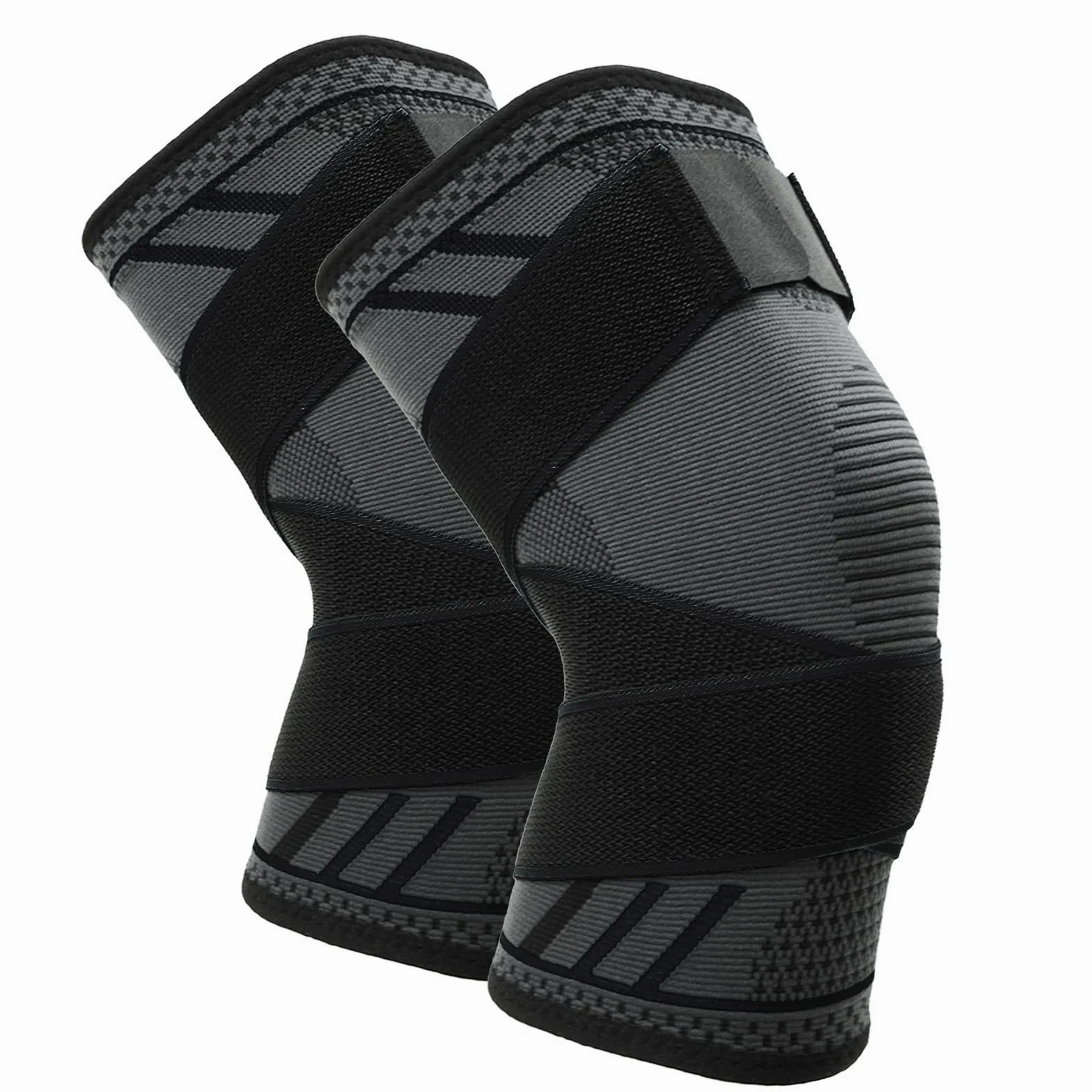 Genouillère Réglable 1 Paire Bandage Sport Compression Élastique Mixte Maintien Respirant Antidérapant Basketball Course Gymnase K51 L