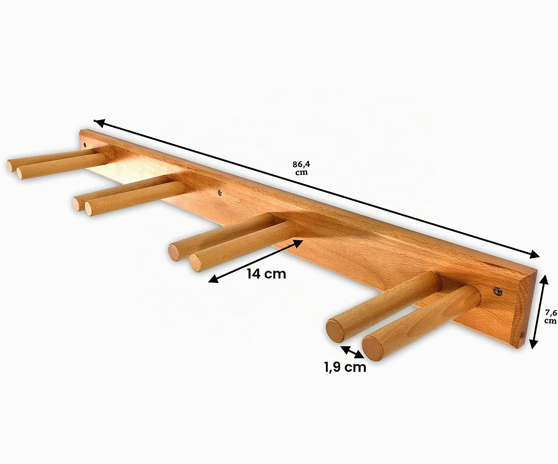 StoreYourBoard Support à skis en bois, 4 paires de rangement pour skis, système de montage en bois pour la maison et le garage, bois (Naturel)