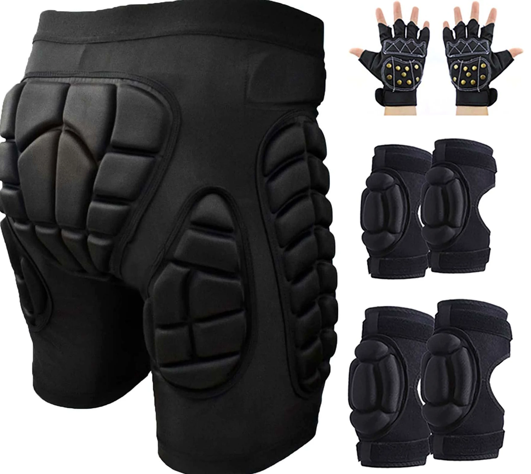 GOUJIAN Coussinets De Hanche Patinage Protection Pad Shorts 3D Rembourré Protection Hip Kids Anti-Slip Butt Pad Pantalon For Ski Skate Snowboard Roller Skating