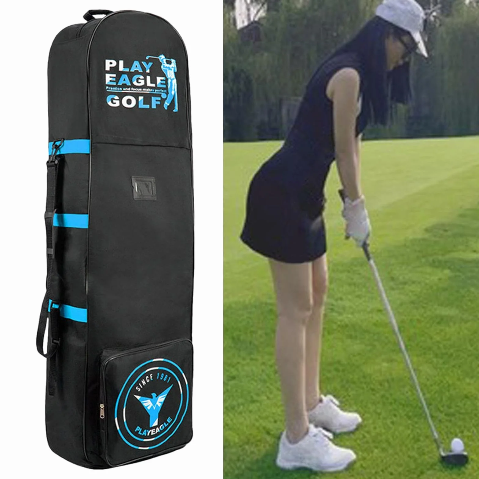Sac de Voyage de Golf Rockible avec roulettes, Bleu