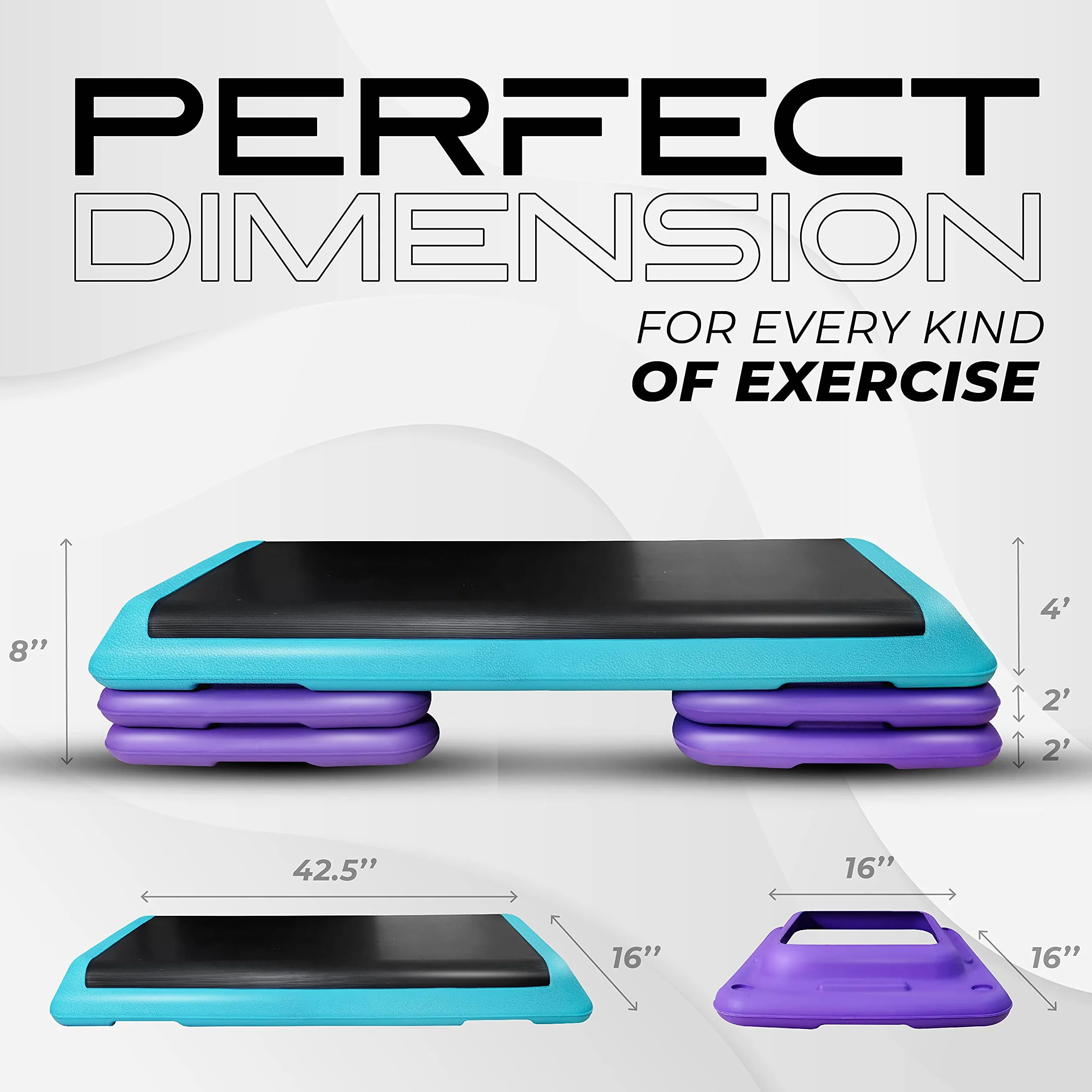 Yes4All Stepper aérobique avec hauteur réglable 10cm 15cm 20cm - Plateforme de fitness pour maison et gymnase