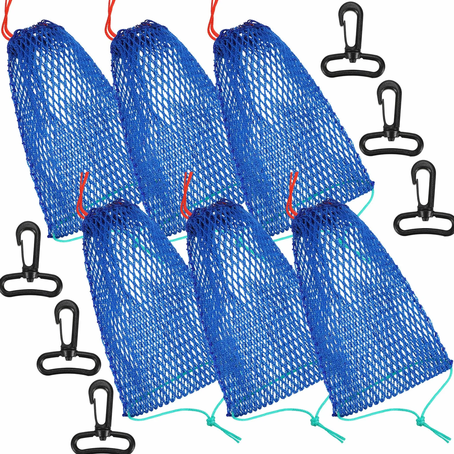 Honoson 6 Pcs Sacs d'Appâts pour Casiers à Crabes avec Casier Piège à Poisson Portatif Piège à Appâts en Filet à Crabe de Style Sports de Plein Air Filet à Crevettes Équipement de Crabe Pliant