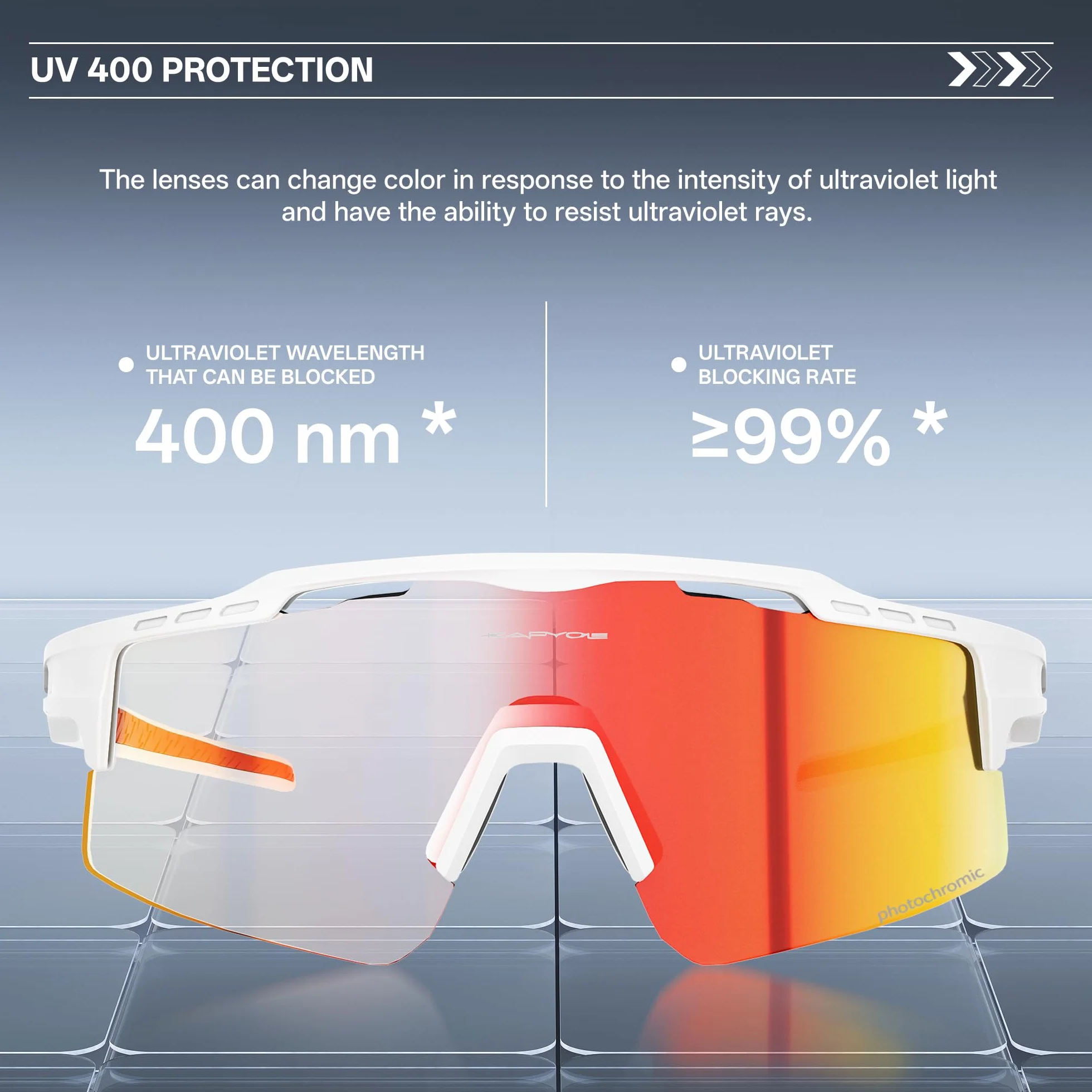 KAPVOE Lunettes Vélo Photochromiques UV400 Protection Cyclisme VTT Sport K75