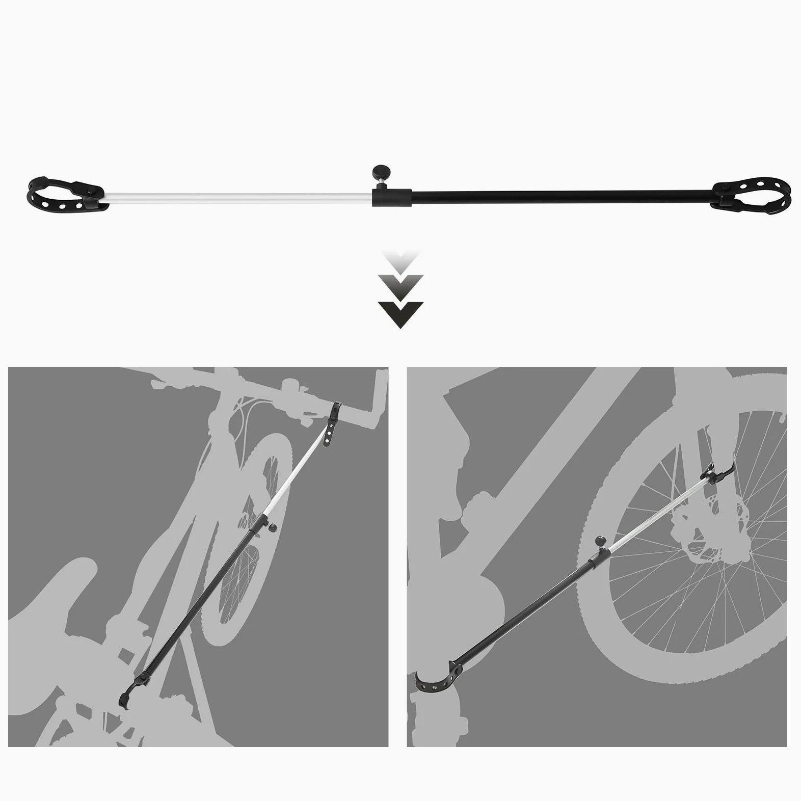 SONGMICS Support de réparation de vélo, Pieds d’Atelier, en Aluminium, avec Plateau à Outils magnétique, Réglable, Léger, Portatif, pour Entretien et Réparation Bicyclette, Noir SBR04B