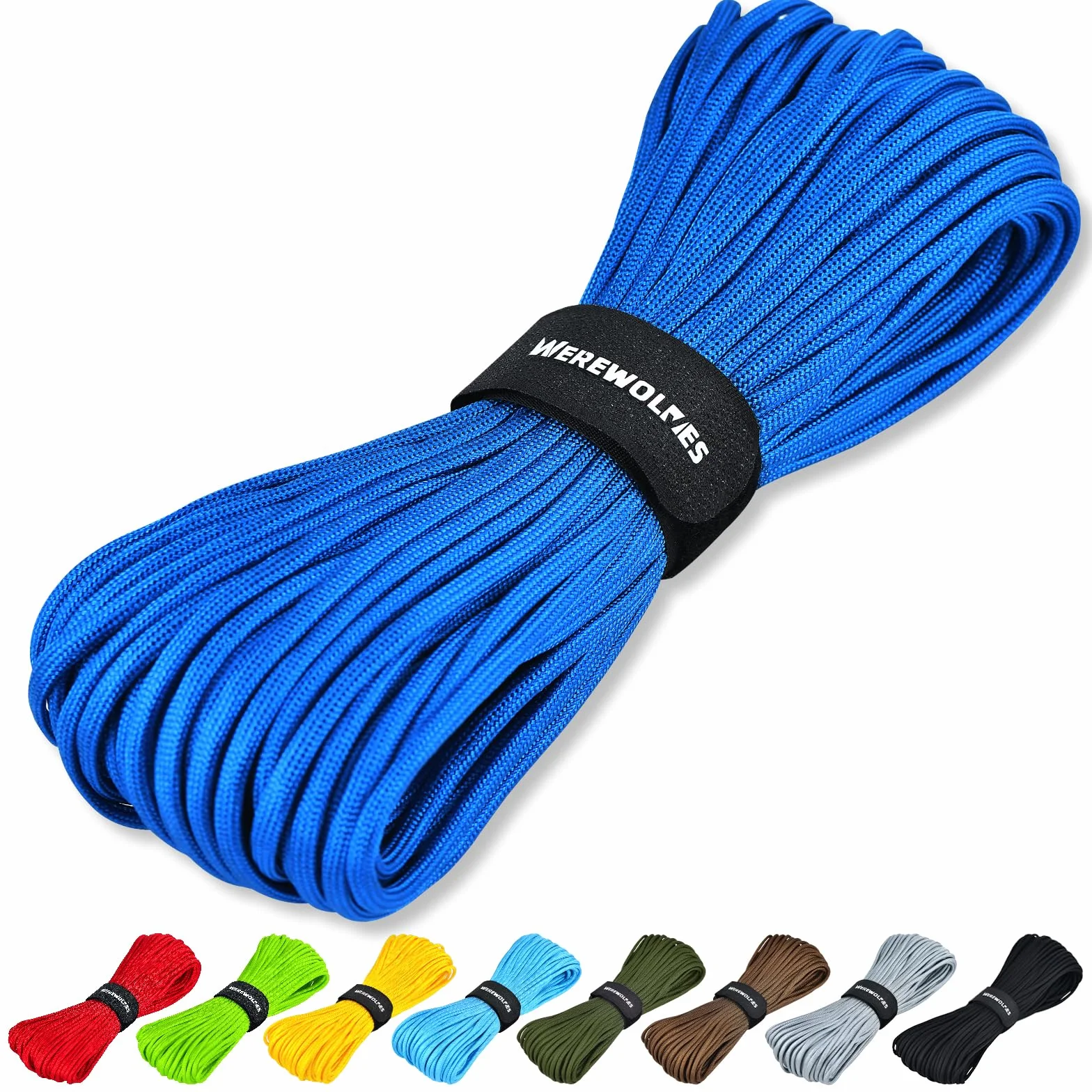Corde en paracorde à 7 brins de type III 4 mm bleu saphir 30,5 m