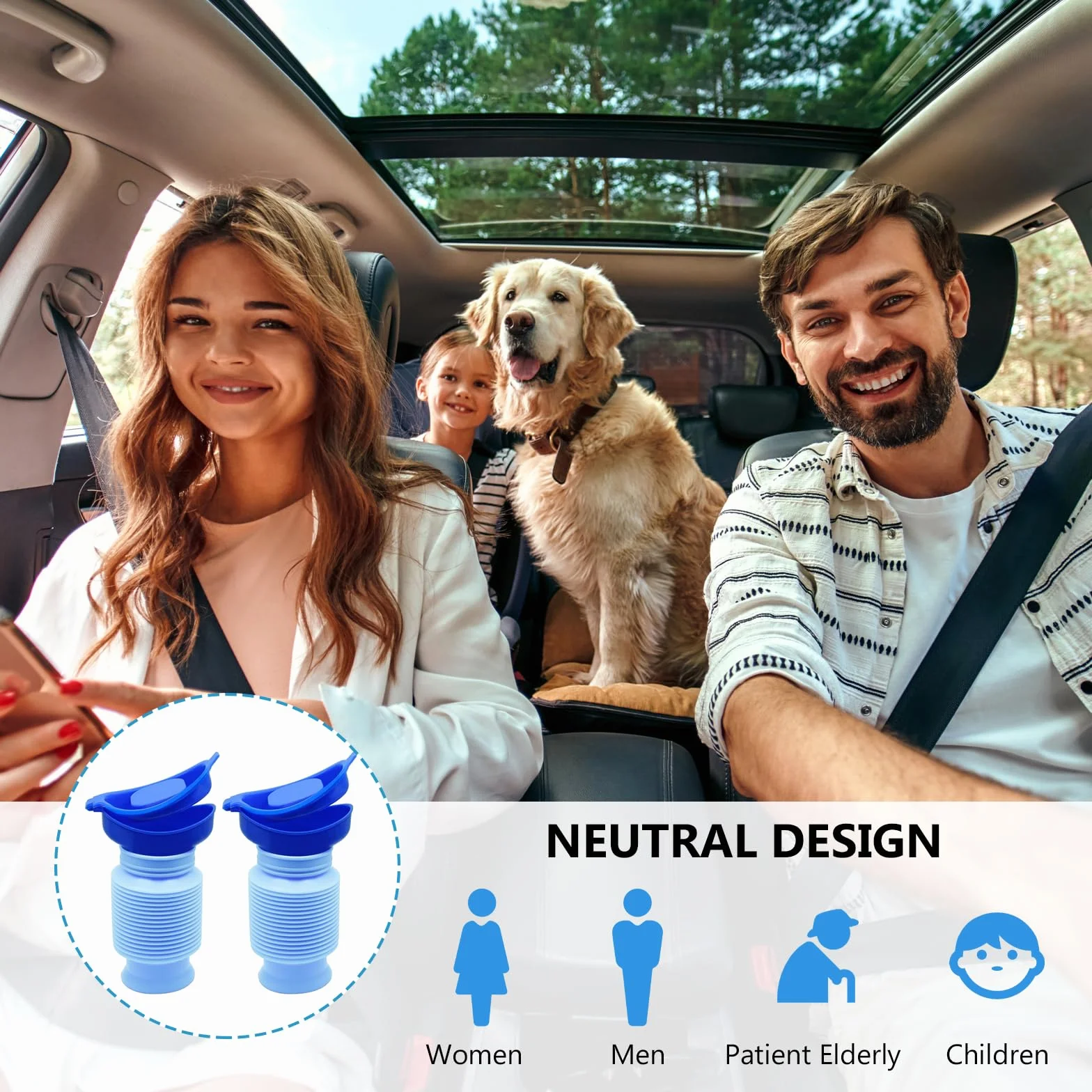 Urinoirs Portable Rétractable 750ml, Bouteille d'Urine pour Camping Voyage Extérieur Voiture
