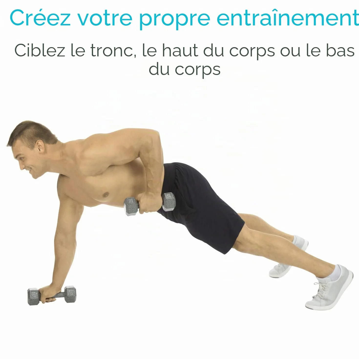 Vive Affiche d'exercices d'haltères plastifiée 76,2 x 43,2 cm pour haut, bas et corps