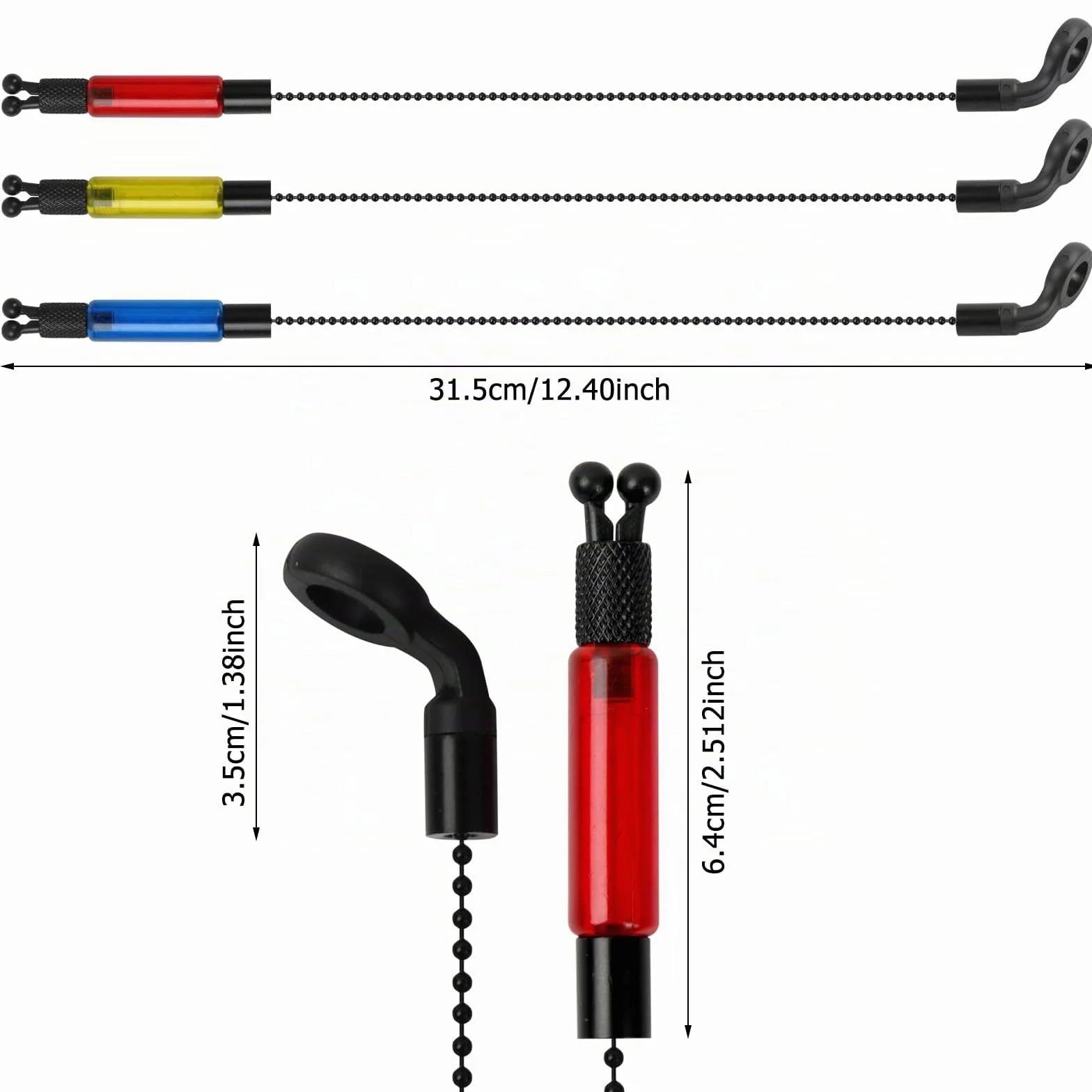 Détecteurs de Touche - 3 Indicateurs de Touche Swinger pour la Pêche à la Carpe - Indicateurs de Touche ND Bien Visibles - Accessoire de Pêche de Nuit