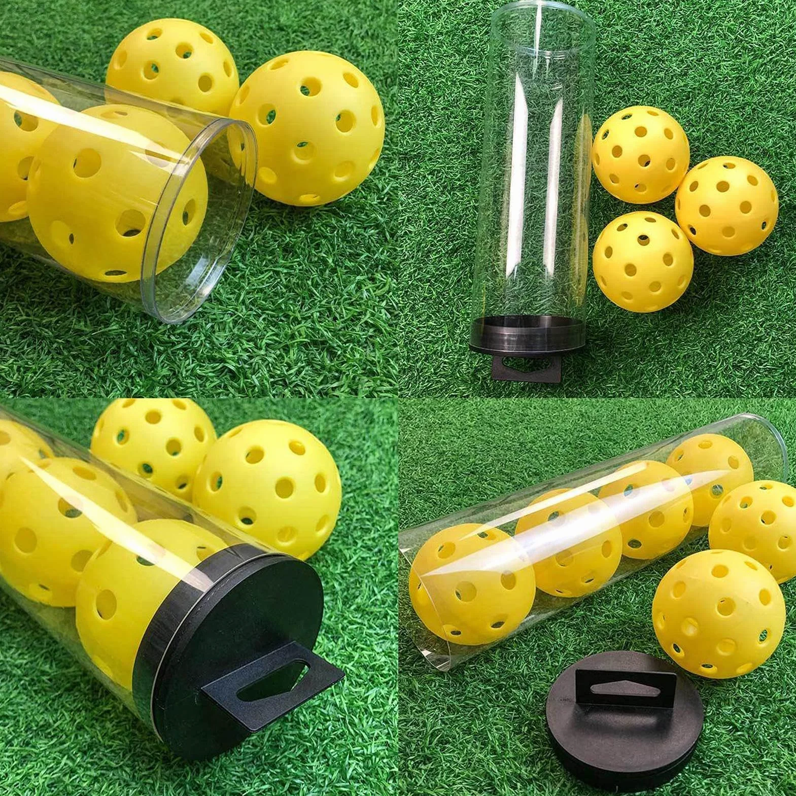 Boîte de rangement pour accessoires de tennis de table, boîte de rangement pour balles de ping-pong, cylindre de balle avec design transparent et durable pour transporter des balles de sport