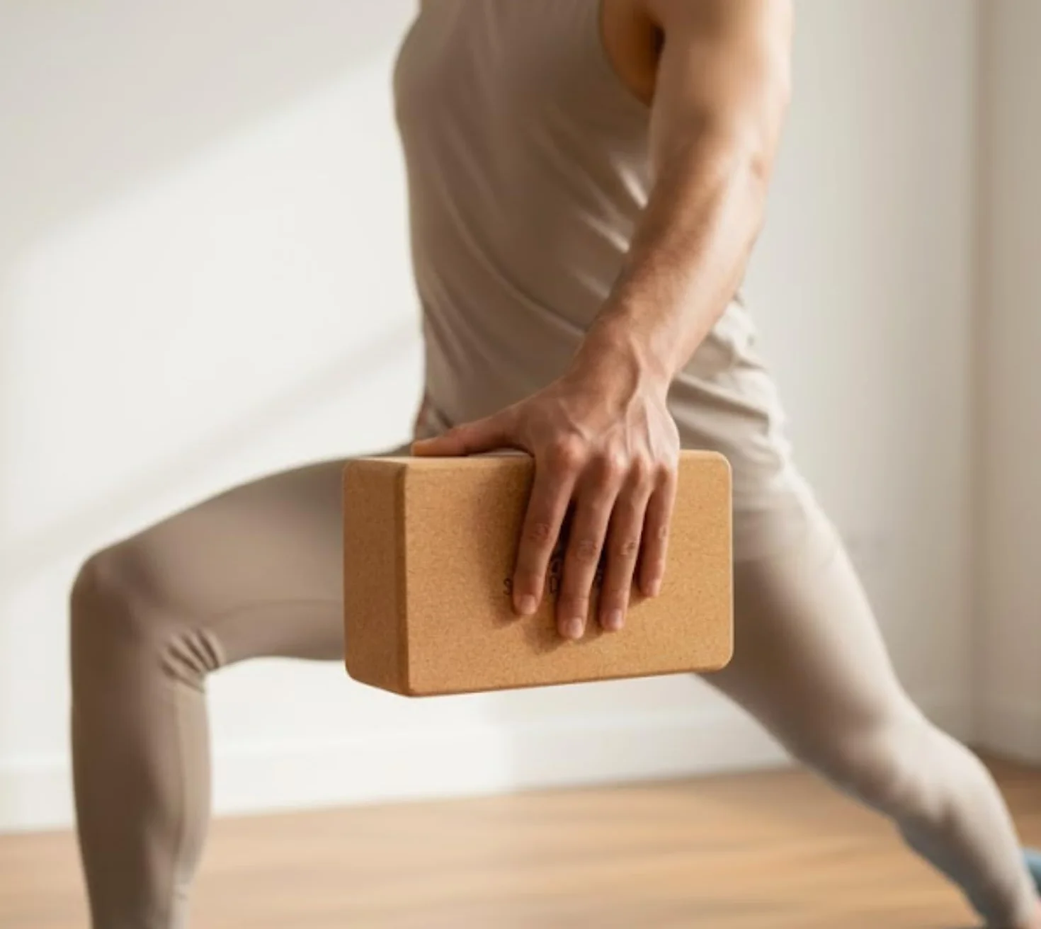 Bloc de Yoga Südgrat en Liège 100% Naturel 22,5x14,5x7cm Beige