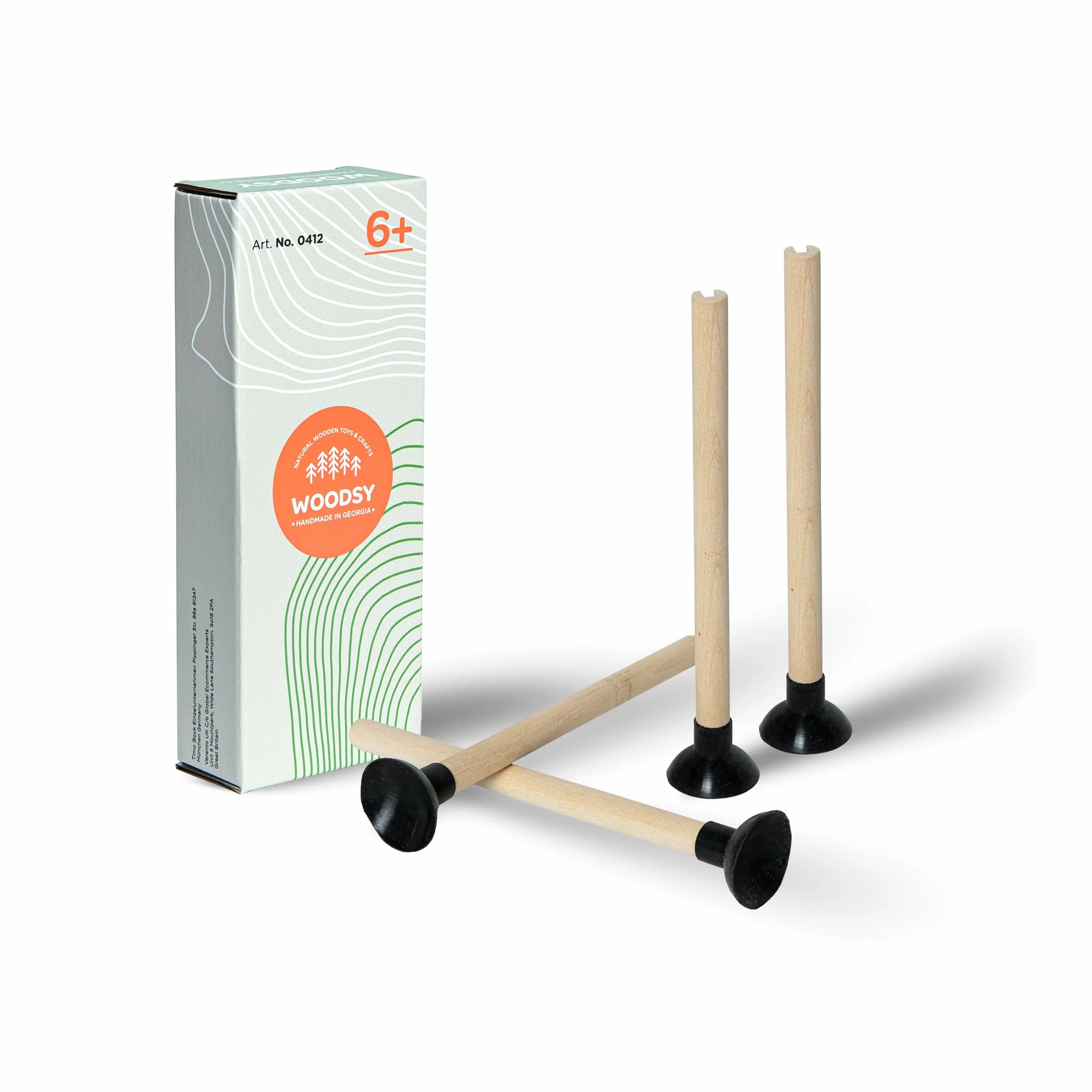 WOODSY Lot de 4 flèches de sécurité pour arbalète pour enfants | Jouet en bois
