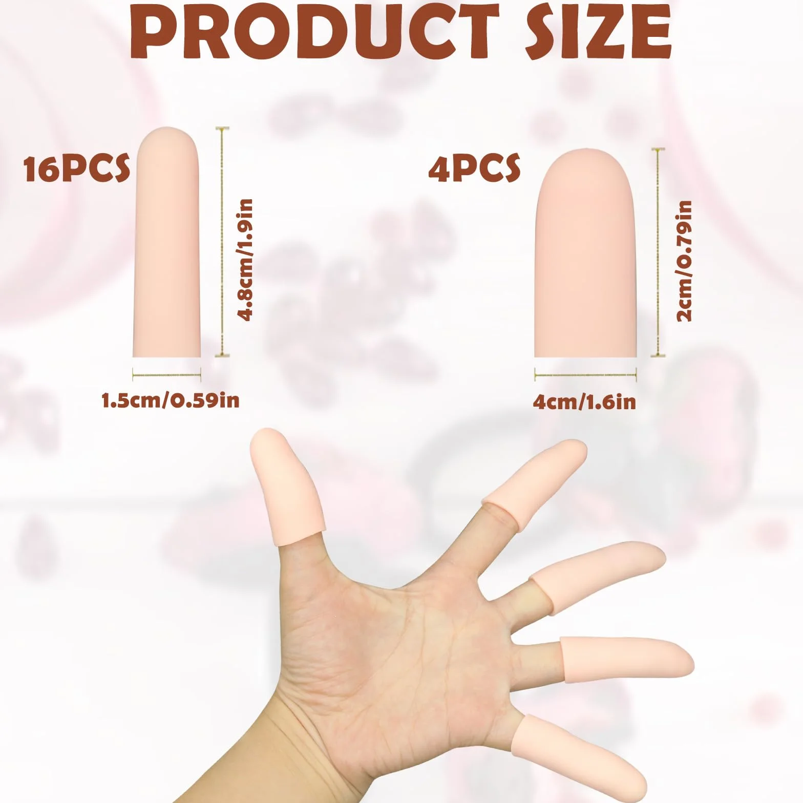 HINGTAI Lot de 20 protège-doigts en gel pour le pouce, manchons en silicone