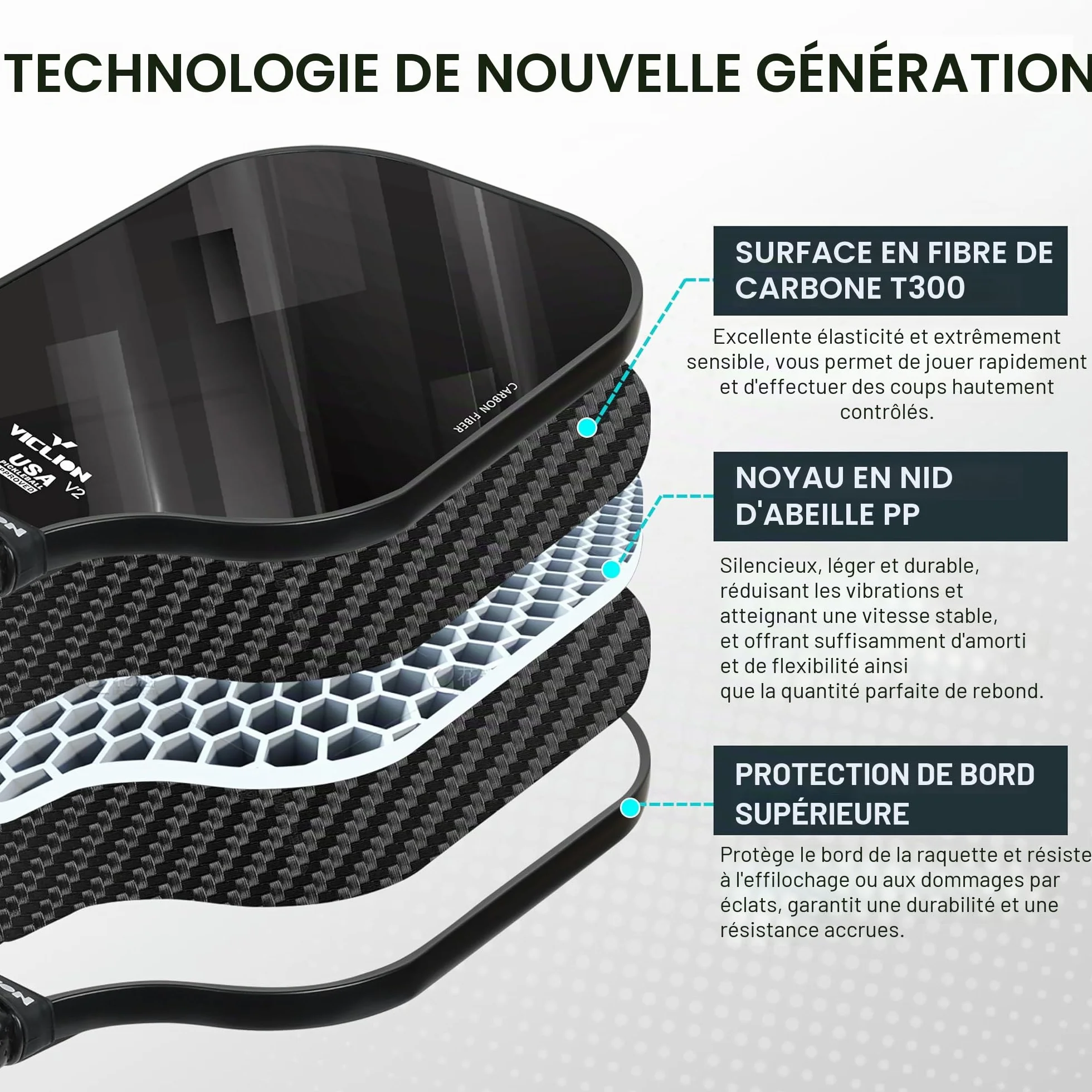 USAPA-zertifiziertes Carbon Fiber Pickleball Set 2 Paddel, 4 Bälle & Tasche, leichtes Einsteiger Set