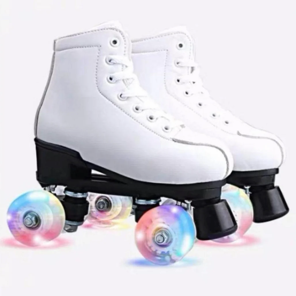 Lames De Roller Quad Double Row Quad Professionnel 4 Roues Patinage Classique Quad Artistique Patins À roulettes pour Les Jeunes Adultes pour Intérieur Et Extérieur