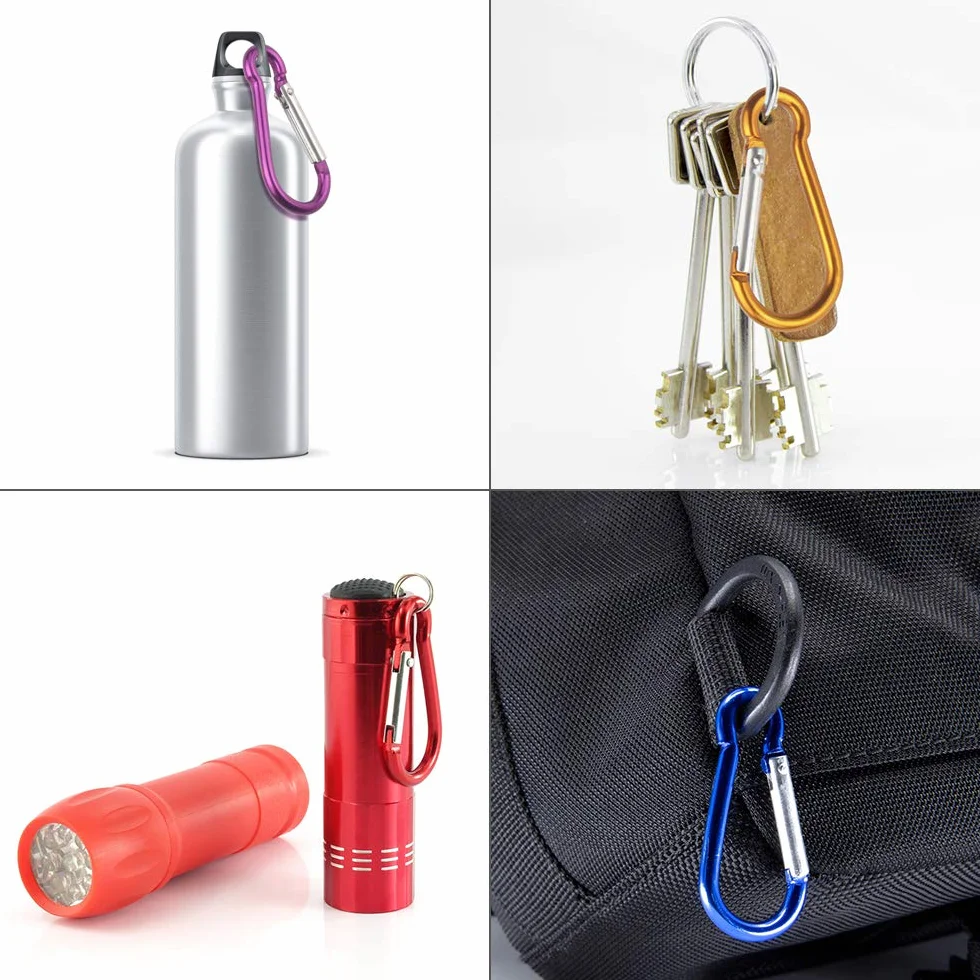Mousqueton Porte Clé en Acier 80 Pièces, Mousquetons de Sécurité Verrouillage pour Camping Randonnée Voyages