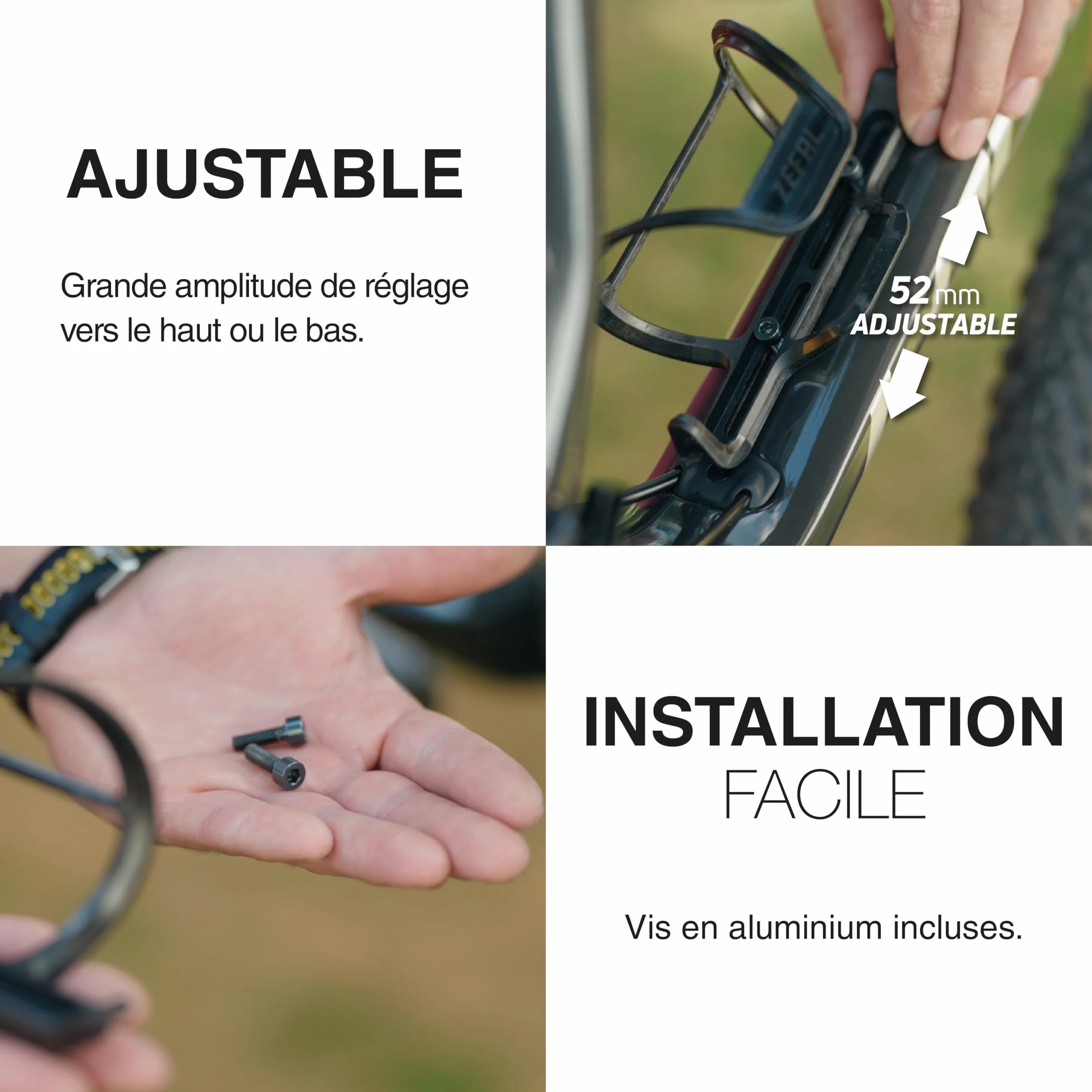 ZEFAL Pulse S2 à Droite Porte Bidon Vélo Fibre de Carbone 28 g Noir
