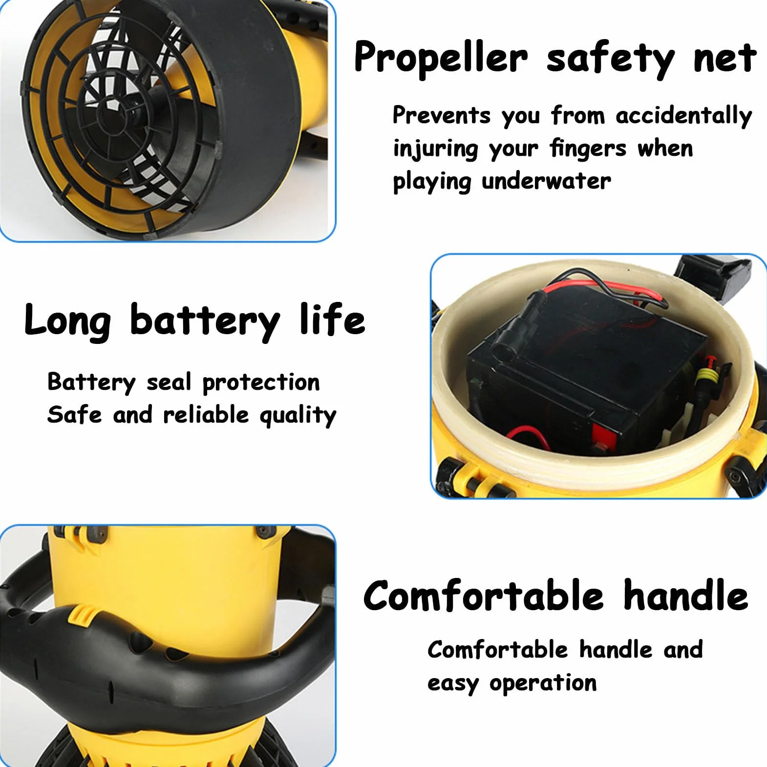 Scooter sous-marin 500W, propulseur de plongée double vitesse étanche pour piscine et plongée