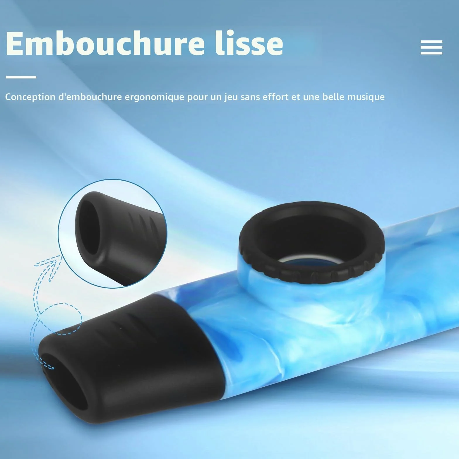 Kazoo Professionnel en Résine ABS avec Cinq Membranes, Ton Ajustable, Style Jade