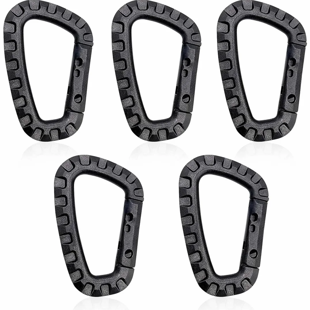 Lot de 5 Mousquetons en Plastique Tactique Militaire Multifonctionnelle pour Camping Randonnée