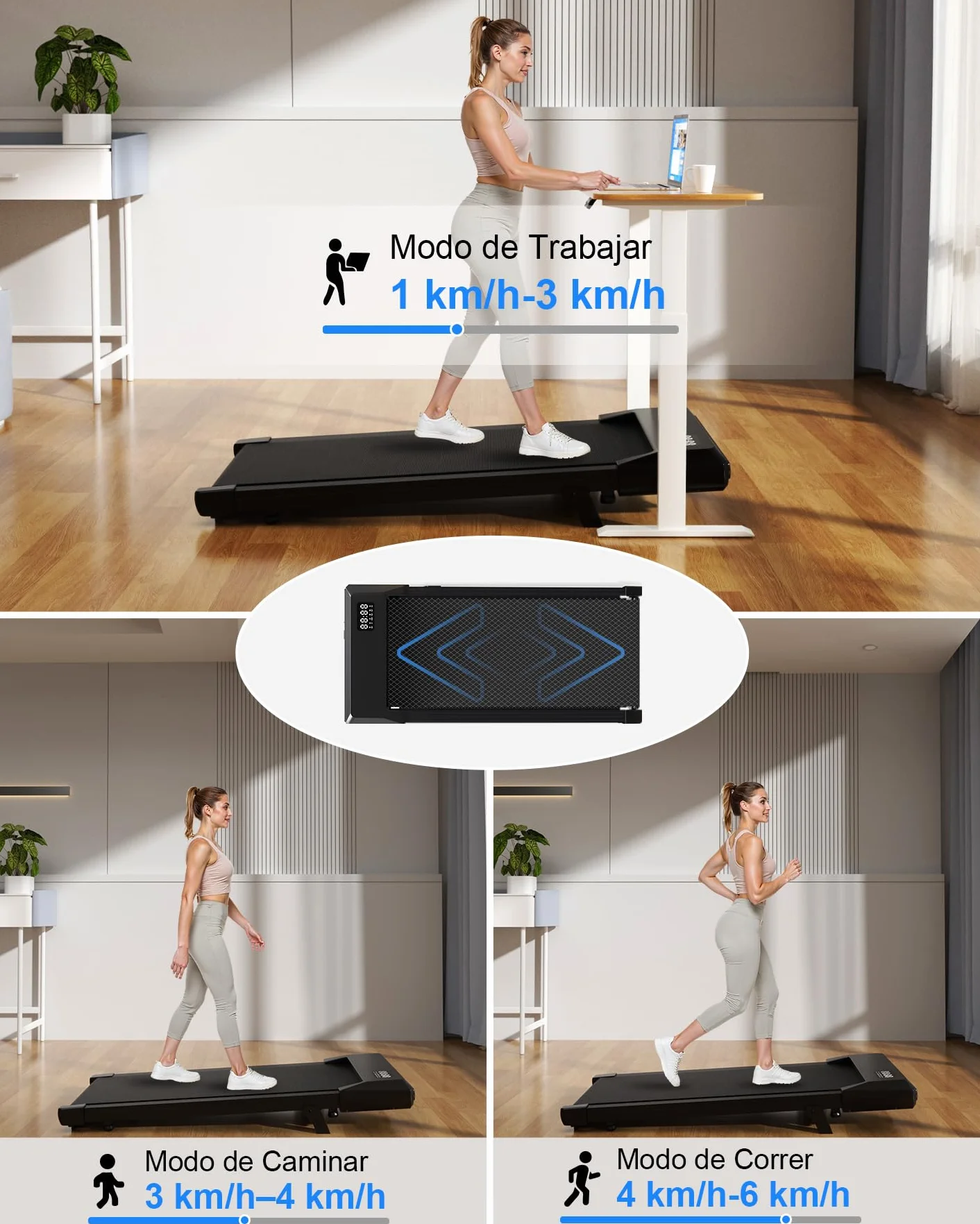 Copant Tapis de Marche avec LCD Écran, 2.5 HP Walking Pad, APP & Télécommande, Charge Max 136 kg, 1.5-6 km/h