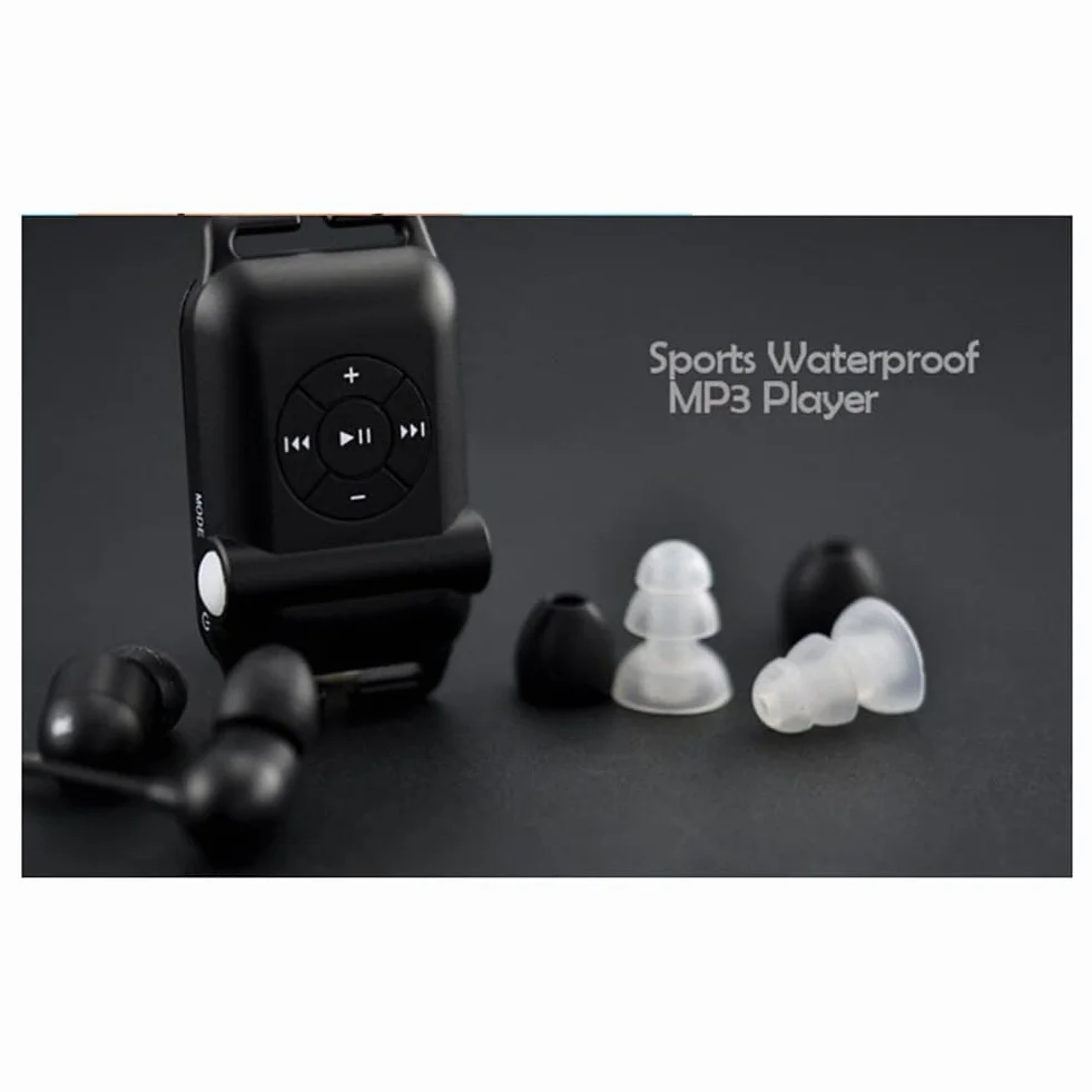 Lecteur MP3 Étanche 8 Go Noir pour Natation Sports Nautiques avec Écouteurs