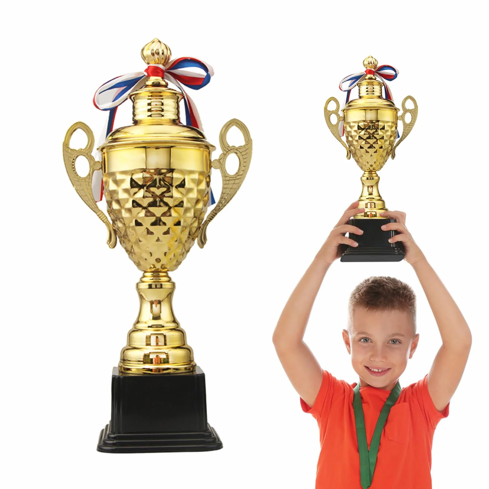 Trophée doré 37cm Grand Trophee pour Tournois Sportifs Compétitions Cérémonies et Fêtes