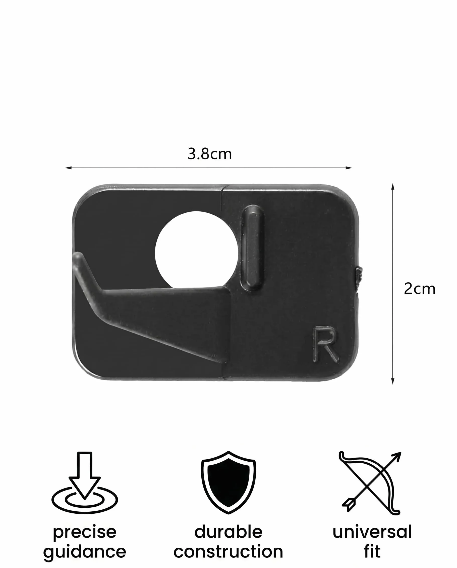 Repose-Flèche Droitier Accessoires de Tir à l'Arc – Support de Flèche Adhésif en Plastique Noir pour Arc Recurve et Compound