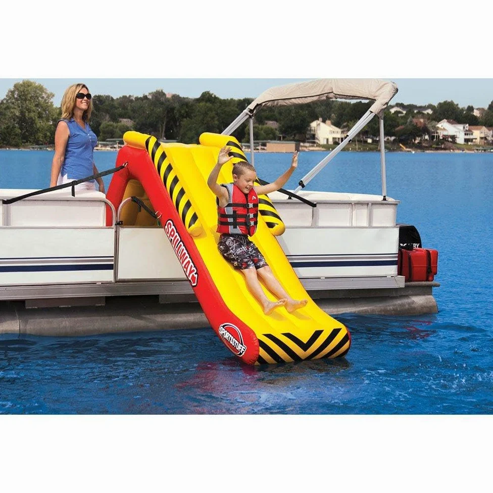 SportsStuff Spillway Toboggan de Quai Gonflable, Jaune, Rouge, Taille L
