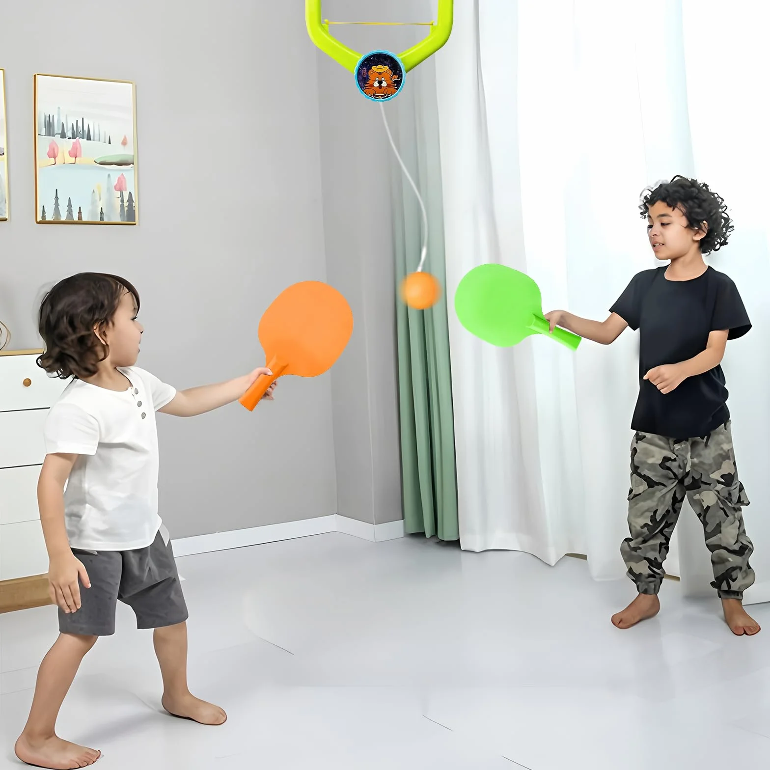 Jeu de Ping-Pong à Porte Réglable, Tennis de Table d'intérieur Suspendu, Entraîneur pour Enfant Adulte