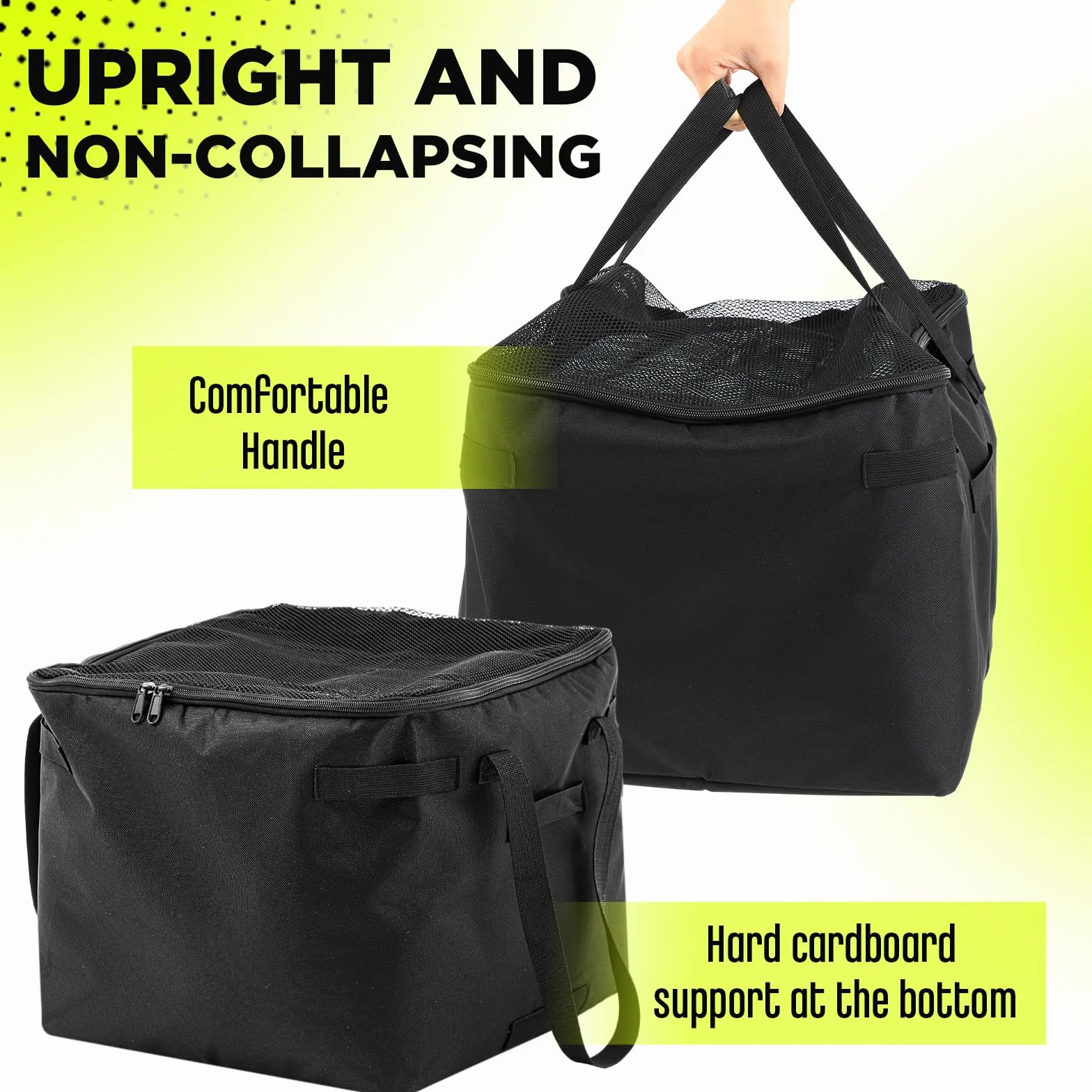 Aliceset Panier de balles de tennis avec poches latérales - Sac de rangement portable de rechange léger pour balle de baseball, tennis de table, cadre non inclus
