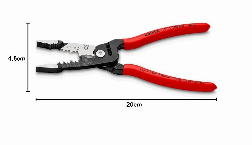 Knipex Pince électrique 5 en 1 modèle métrique gainées, 13 71 200 ME | En plastique 200 mm