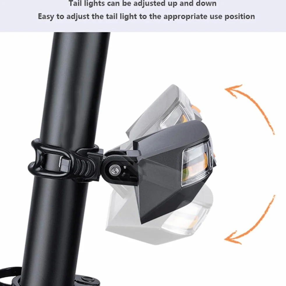 Feu arrière de vélo Rechargeable 2000 mAh avec Induction, feu Stop, LED, télécommande et Clignotants.