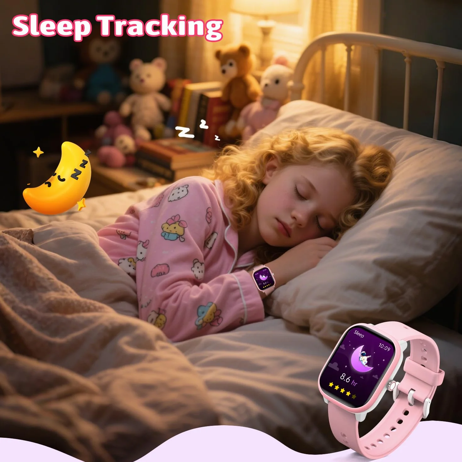 Fikami Montre Intelligente Enfants 1,83" Fitness Tracker Sport Fréquence Cardiaque Compteur Pas 16 Jeux 6-16 Ans