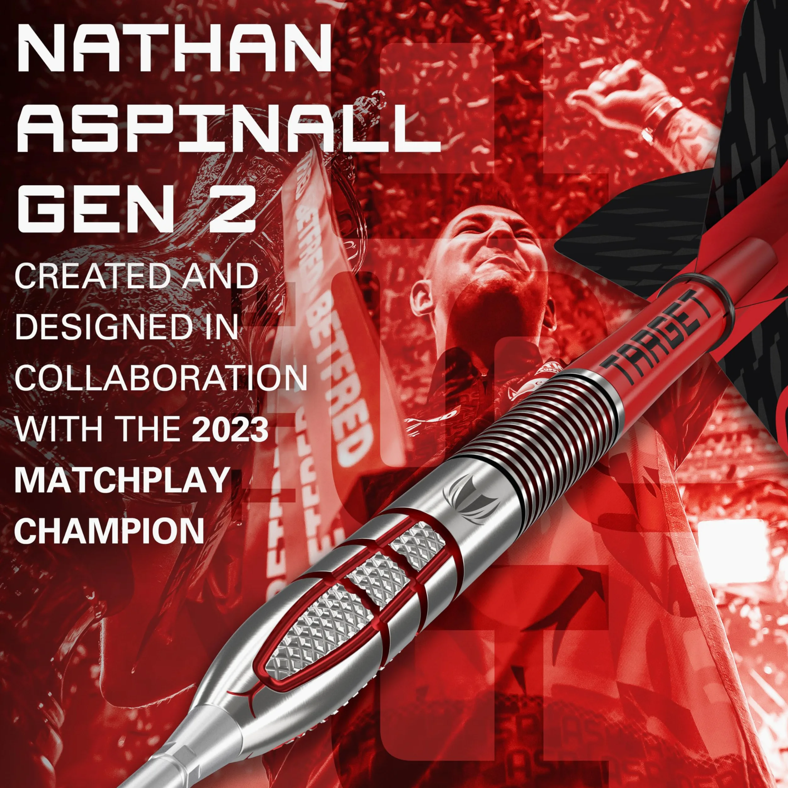 Target Darts Nathan Aspinall Gen 2 95% Wolfram Swiss Point Jeu de fléchettes à Pointe d'acier