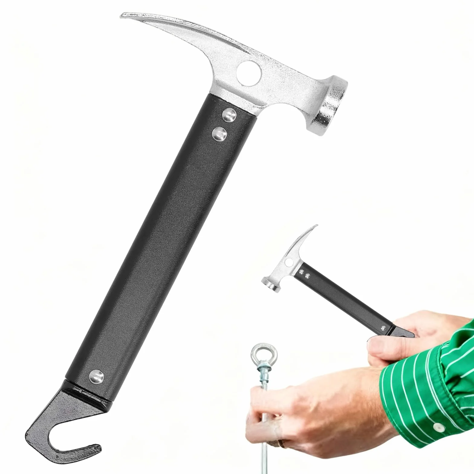OUKENS Marteau de Camping, 22cm Piquet de Tente extracteur, Maillet en Alliage d'aluminium, Mini Outil extérieur Portable, Marteau De Tente Outil Multifonctionnel pour intérieur et extérieur
