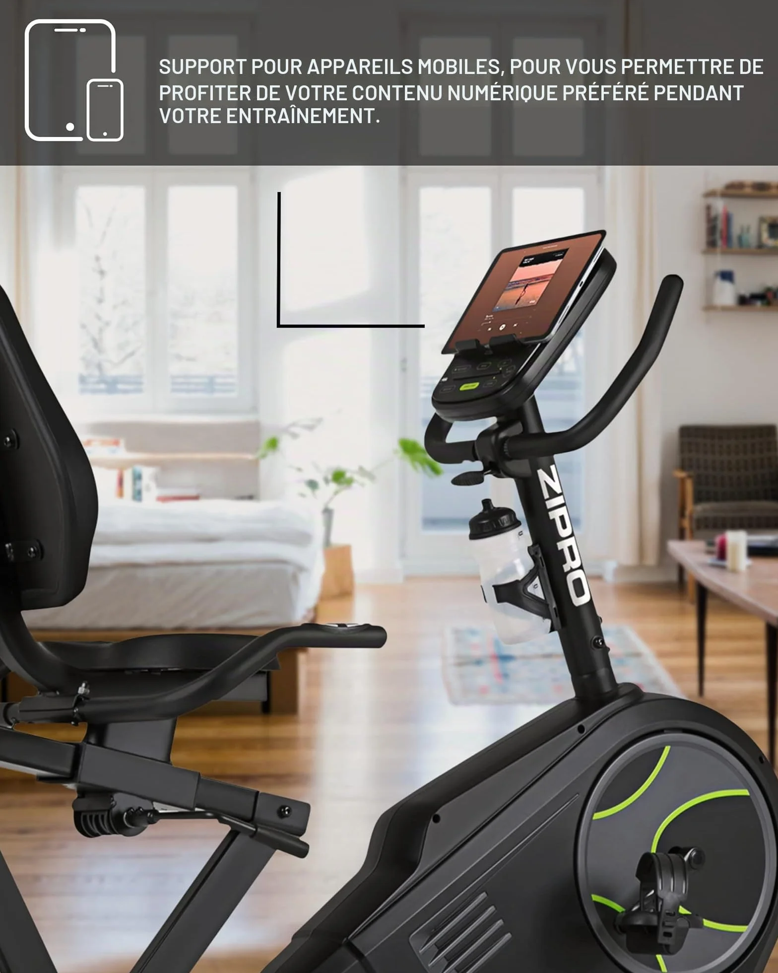 Zipro Vélo d'appartement magnétique Ergomètre Fitness 150 kg