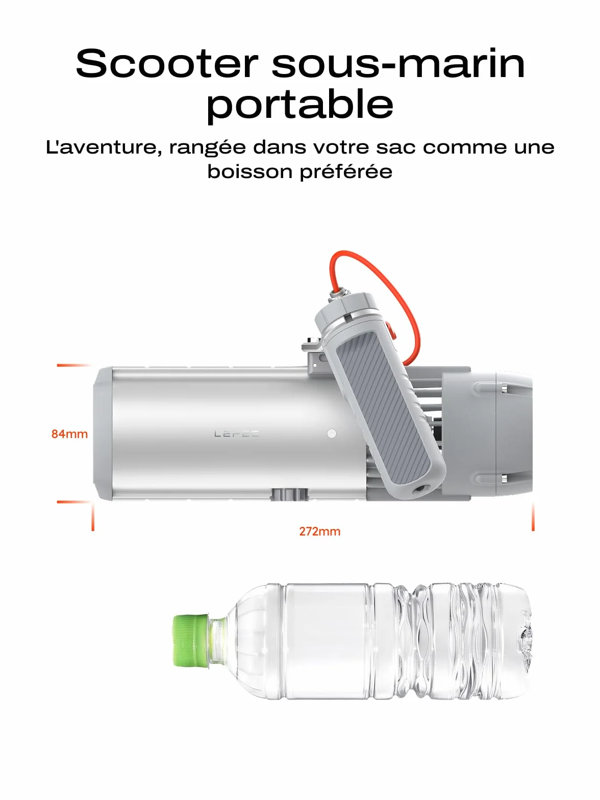 LEFEET P1 Lite Scooter sous-Marin, Propulseur Aquatique Portable 4 Vitesses, Autonomie 60 Min, Profondeur 60m avec Support Caméra