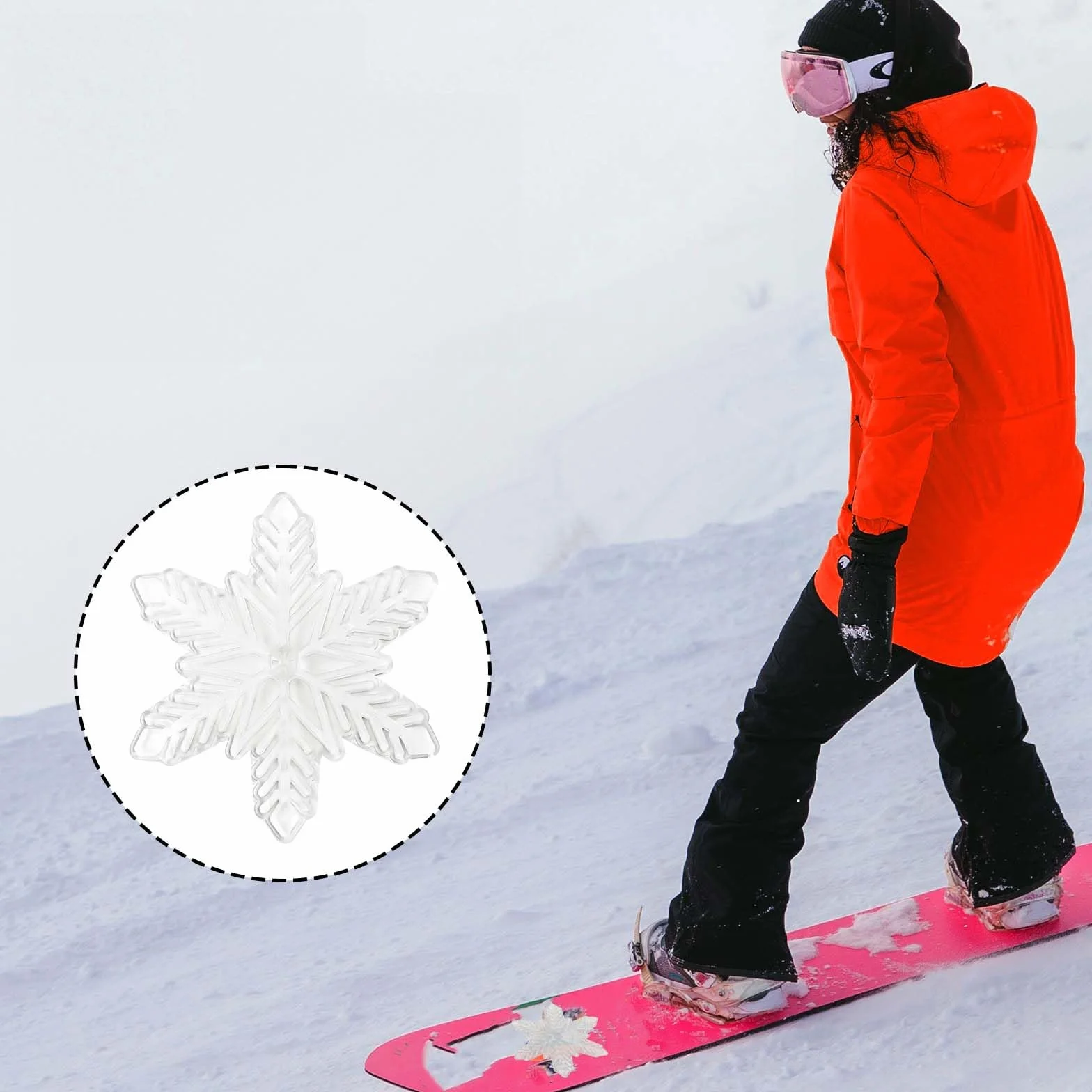 PEUTIER Stomp Pad 3D Flocon de Neige 12,7cm Transparent Antidérapant Tapis de Traction pour Snowboard