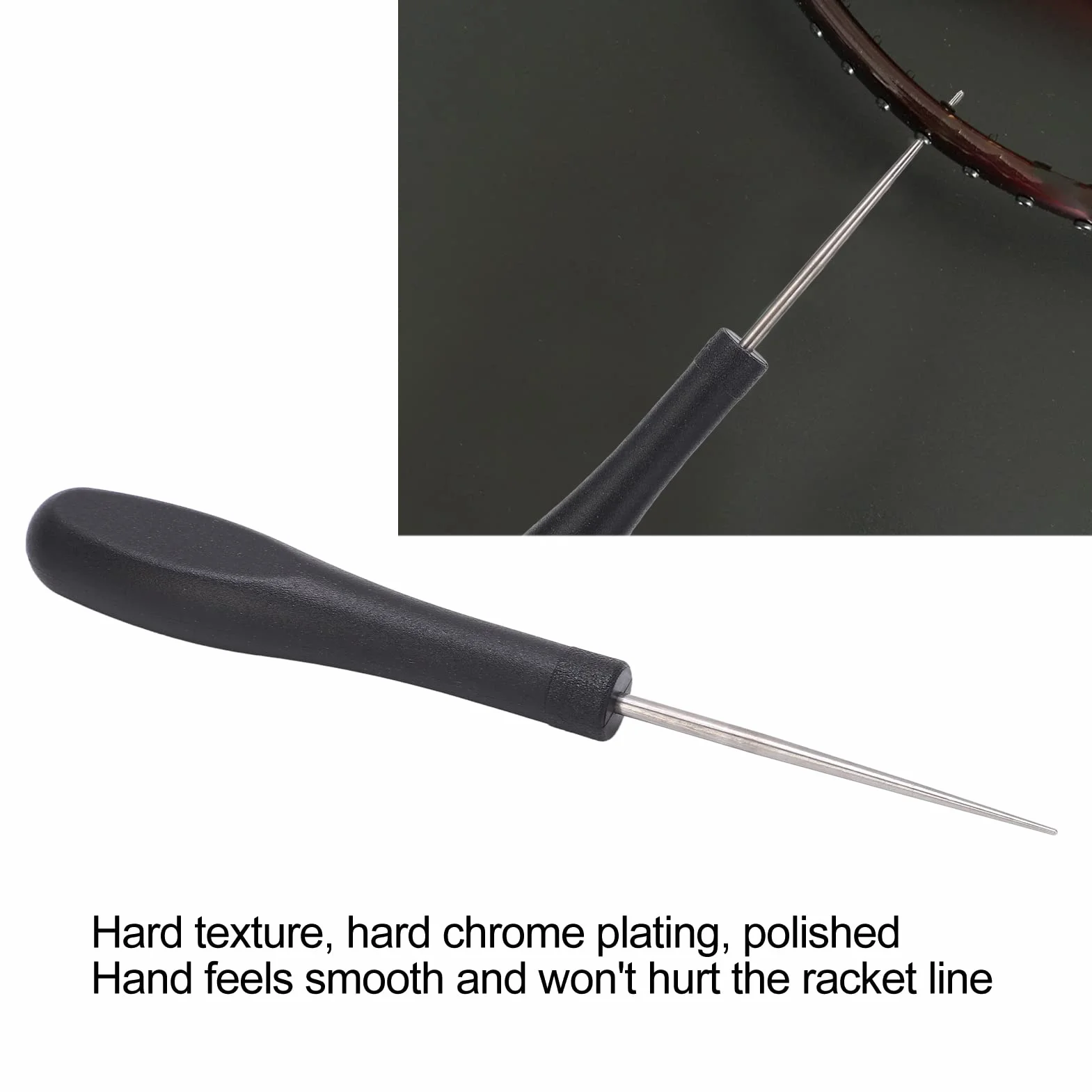 Outil de cordage raquette portable avec coupe-corde noir pour badminton tennis squash