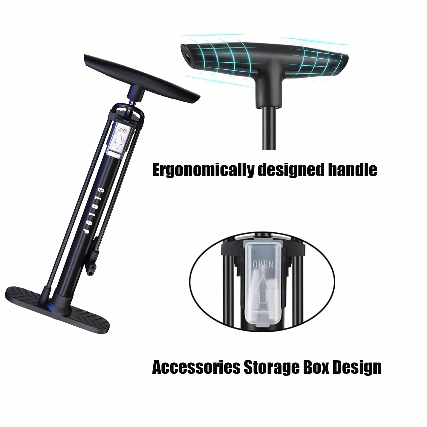 CLOLOP Pompe à vélo avec manomètre pour pneu Presta Schrader