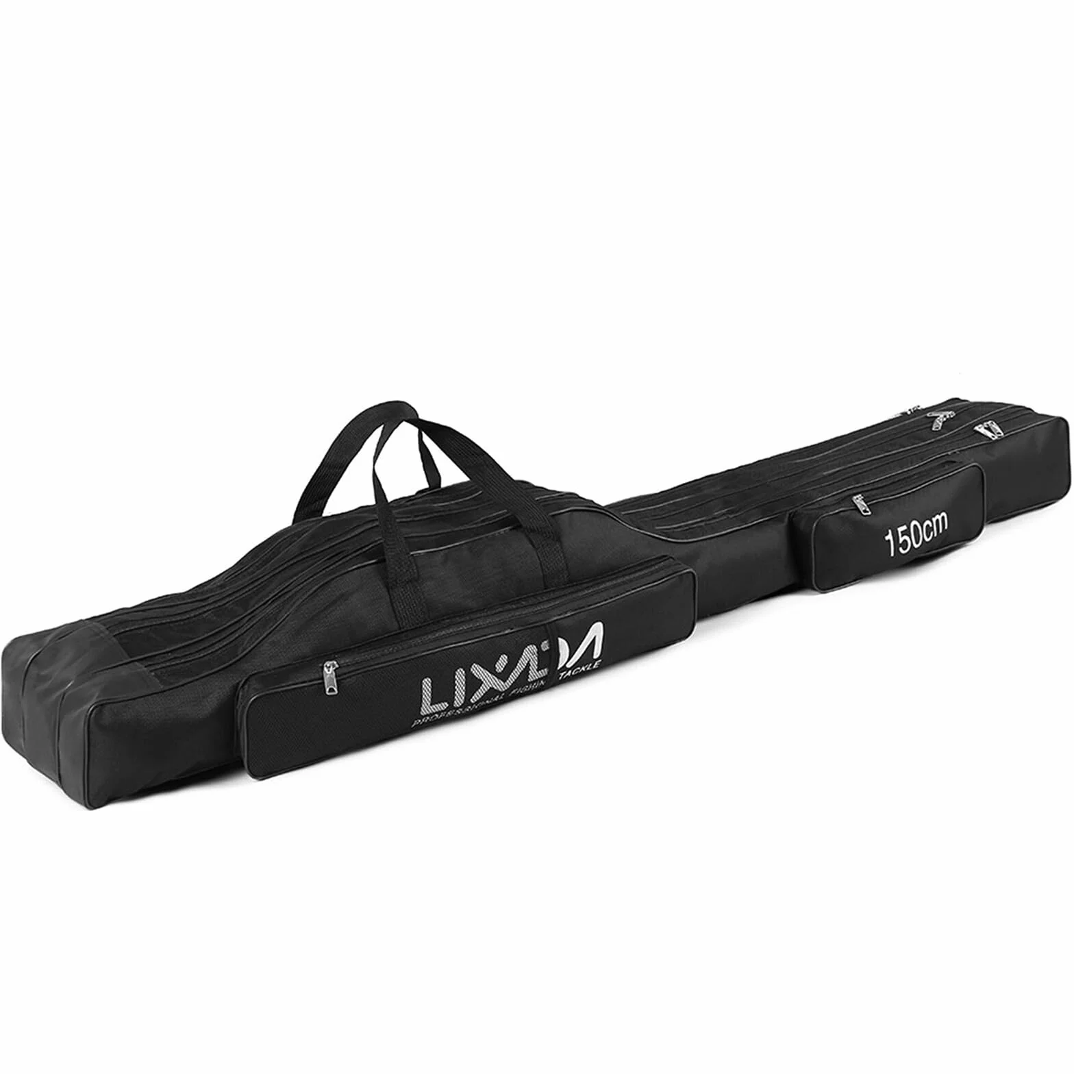 Lixada Sac de Canne à Pêche Portable à Roulettes Trois Couches Pliant