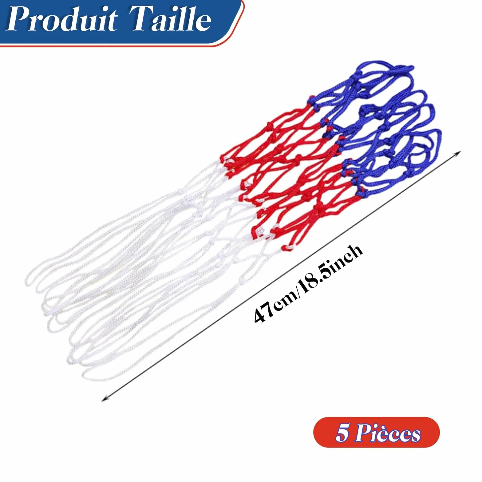 KASURE Filets de Basketball 5 pièces 12 Boucles Nylon résistant intérieur extérieur