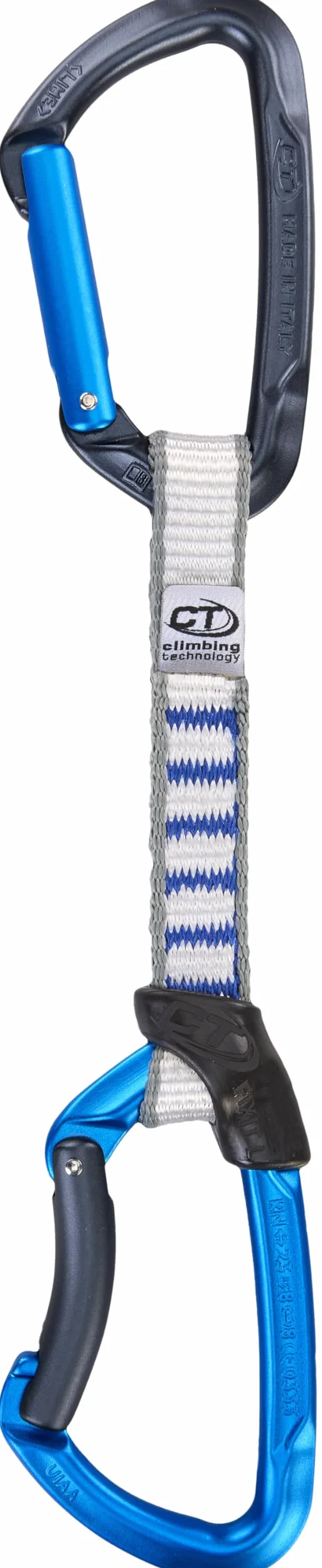 Climbing Technology Lime Set NY 12 cm Mousqueton Forme D Bleu Nylon 2 Unités 200 kg Auto-verrouillant
