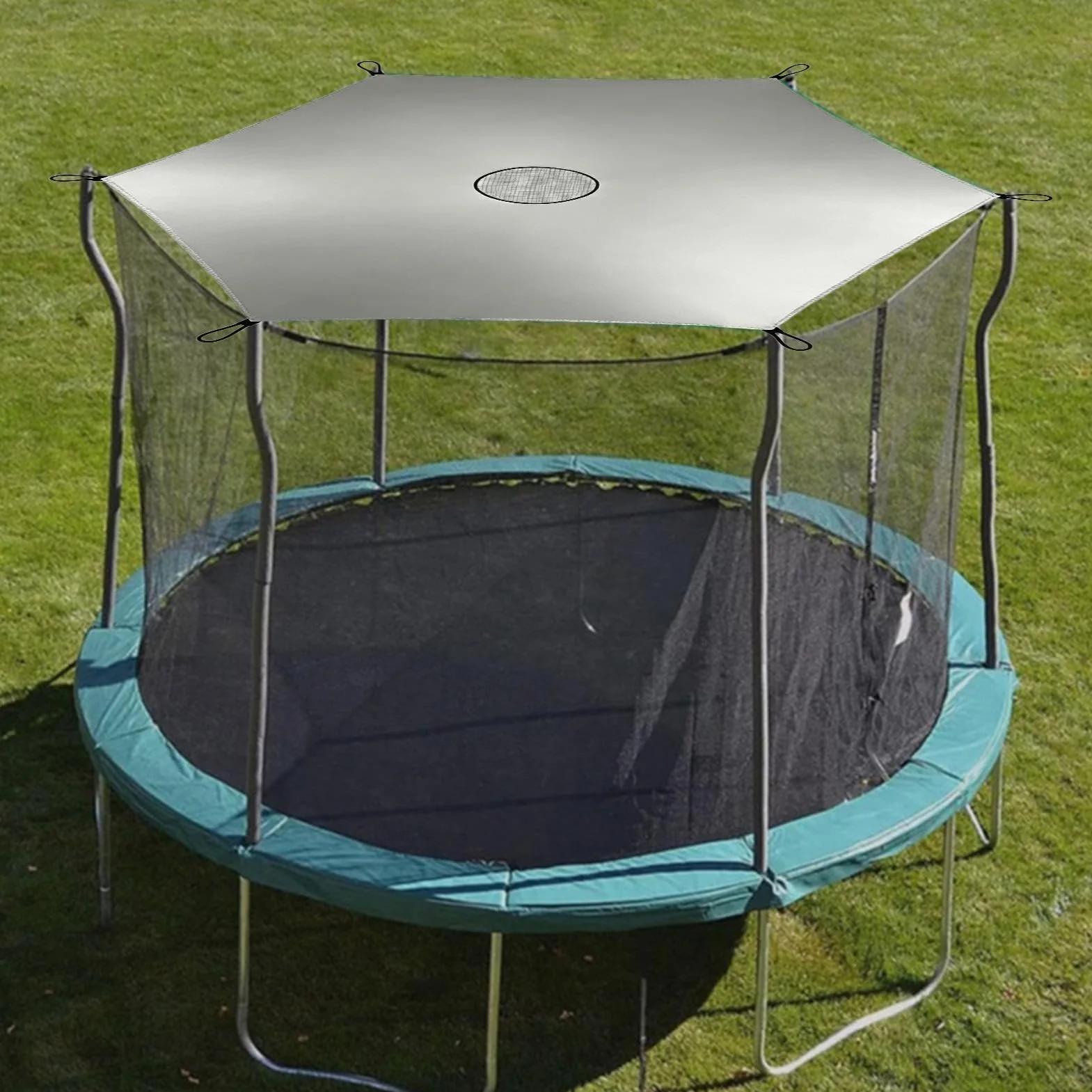 Housse d'ombrage de trampoline Ø 366 cm Anti-UV Imperméable pour trampoline 6 barres