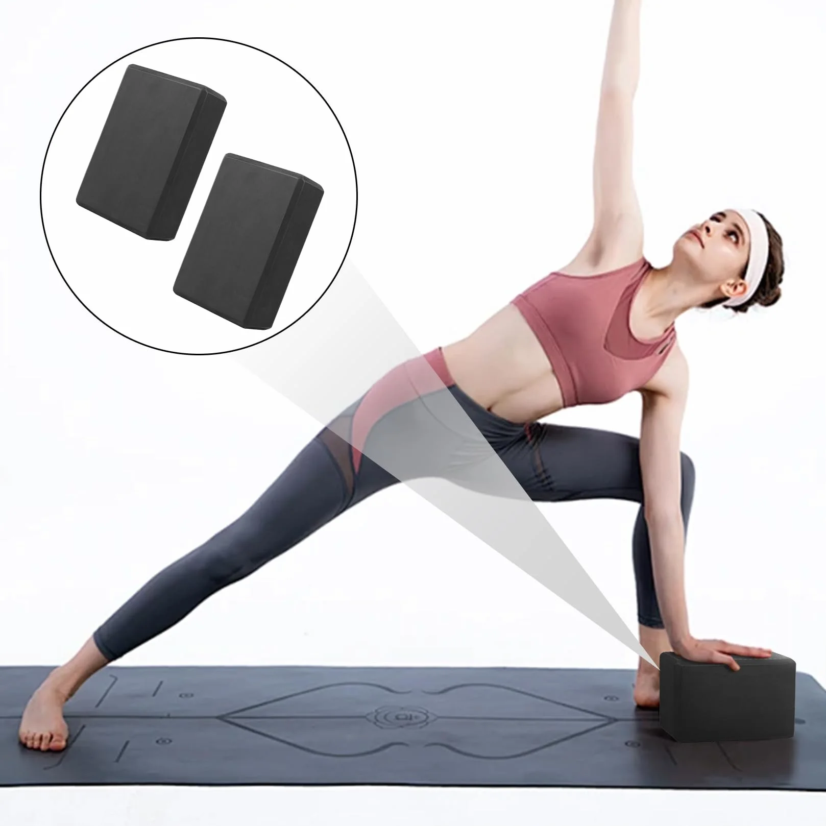 Brique Yoga Blocks Mousse EVA Haute Densité Antidérapants 29,9 x 22,9 x 7,6 cm