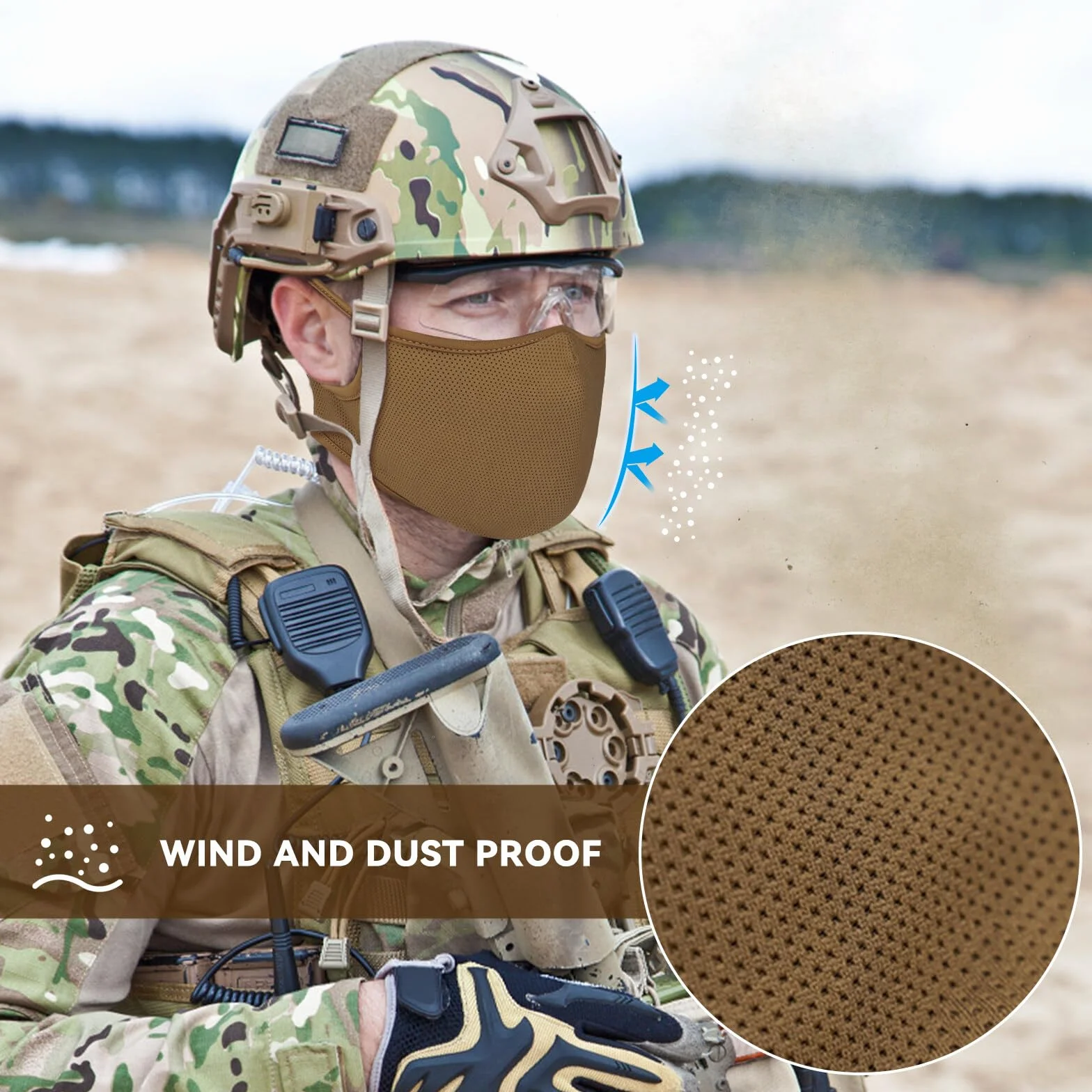BBS Demi-Masque en Silicone Tactique Multifonctionnel Respirant pour Paintball Tir Extérieur
