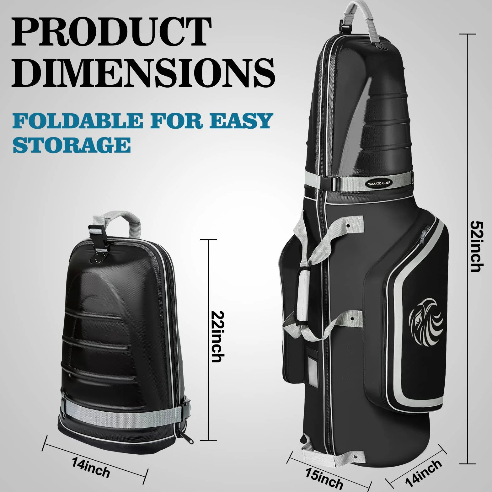 Yamato Sac de Voyage ABS Rigide pour Clubs de Golf avec Roues et Serrure TSA