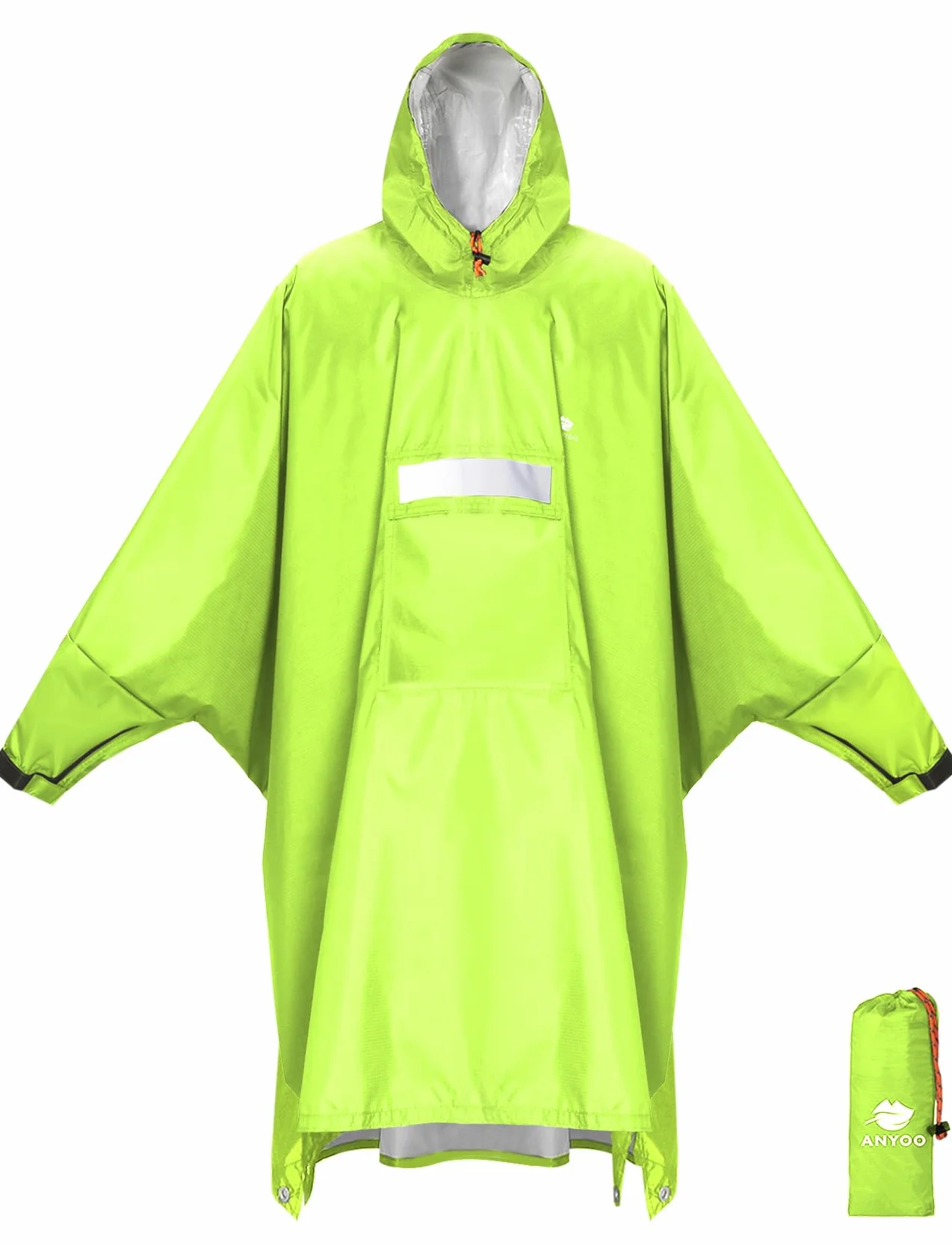 ANYOO Poncho imperméable réutilisable respirant avec capuche Taille Unique